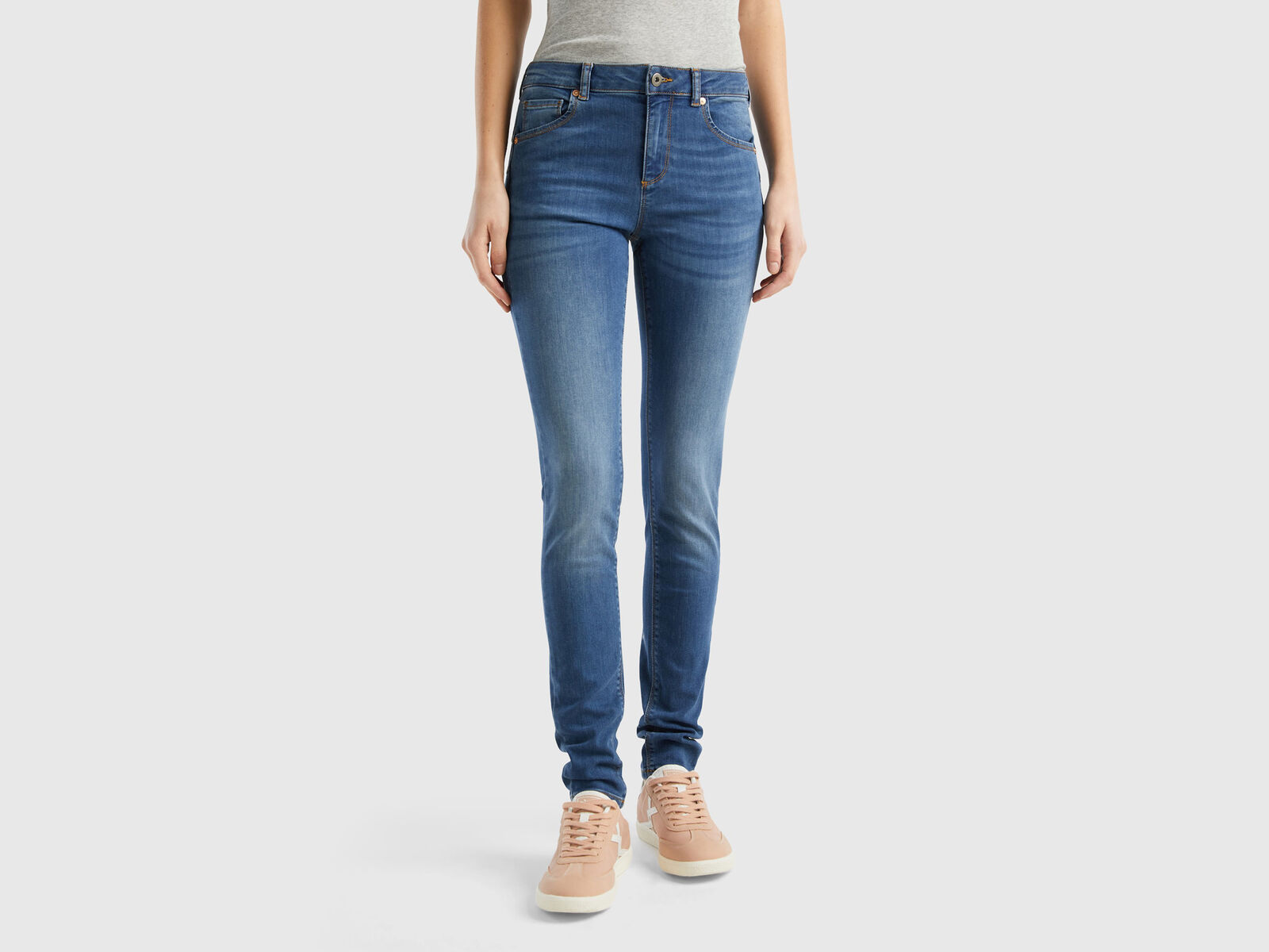 Skinny fit push up jeans - Blue