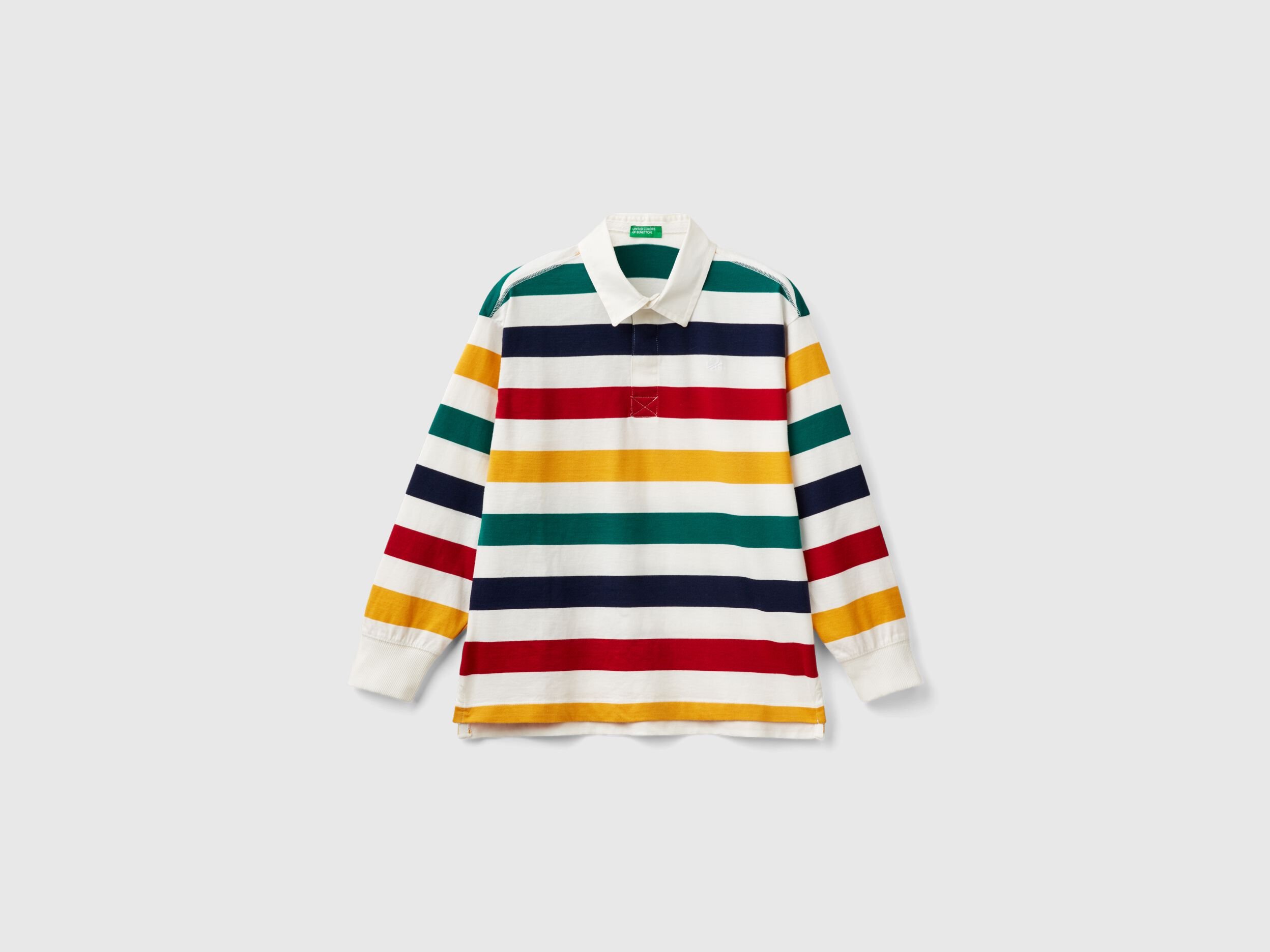 Multicolor striped rugby polo Multi color Benetton