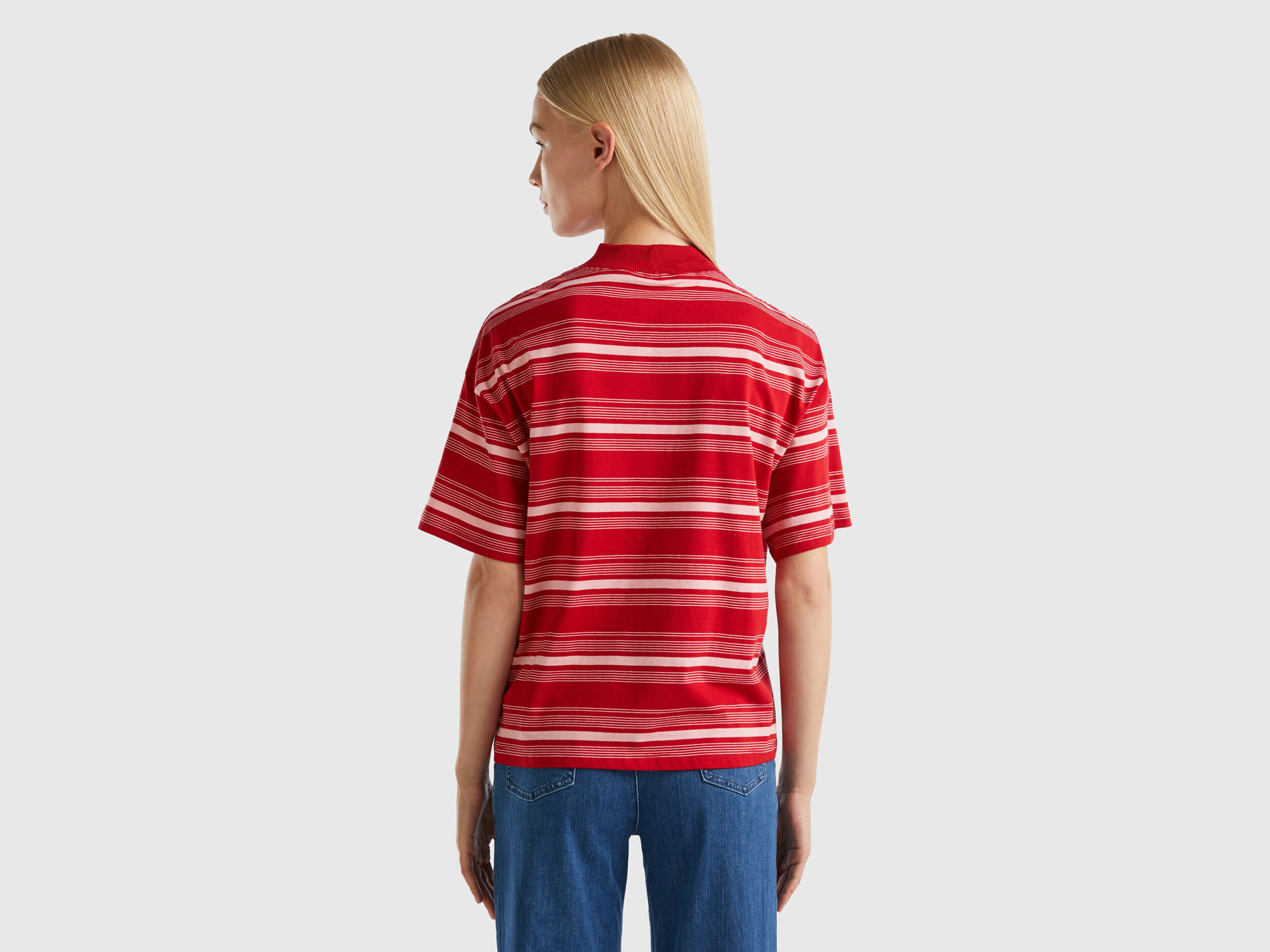 Black and shop red striped turtleneck