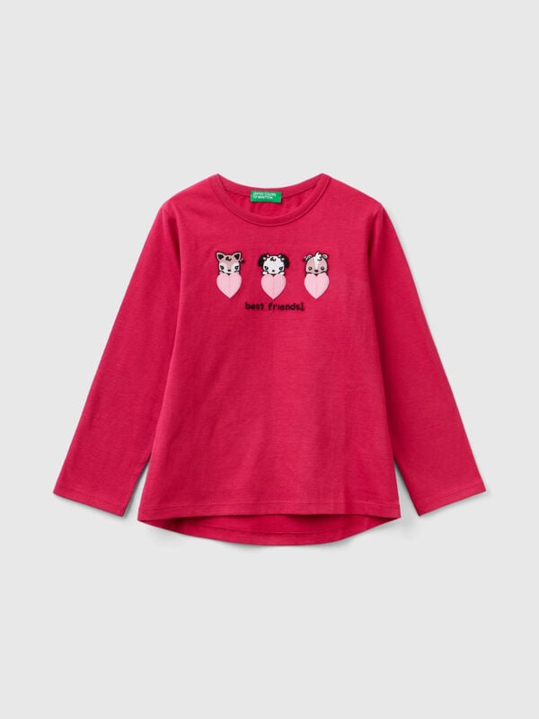T-shirt with embroidery and appliques Junior Girl