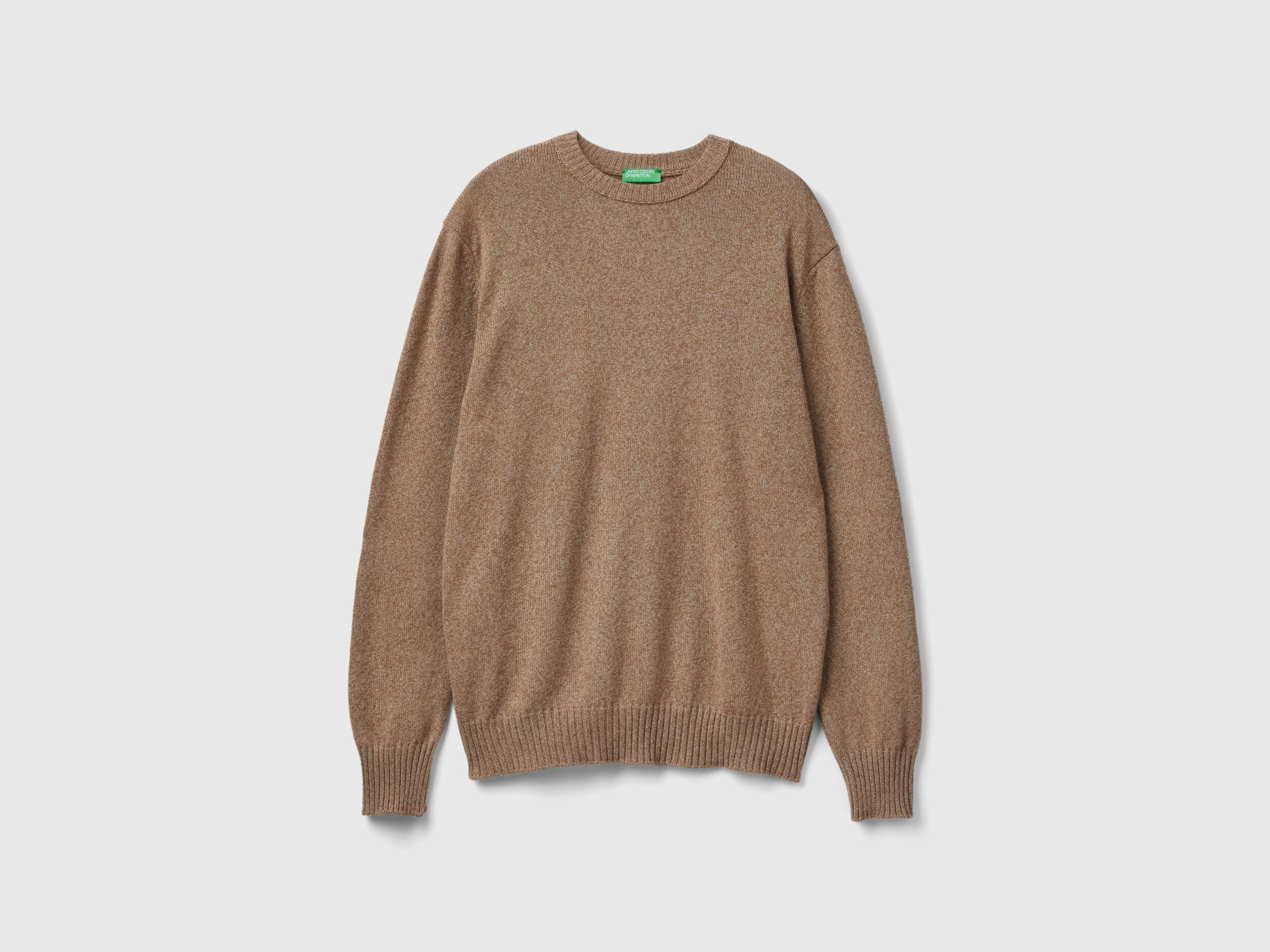 Benetton ecru best sale crew neck sweatshirt