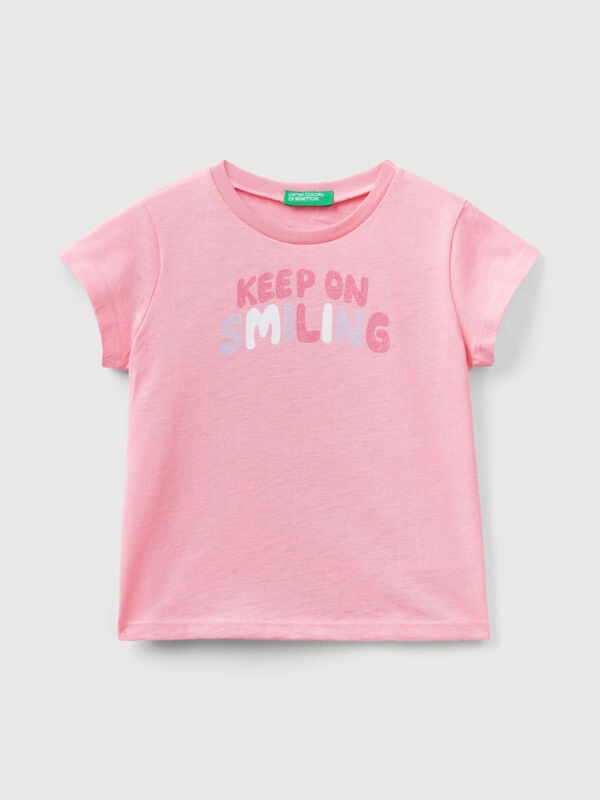T-shirt in organic cotton with glitter Junior Girl