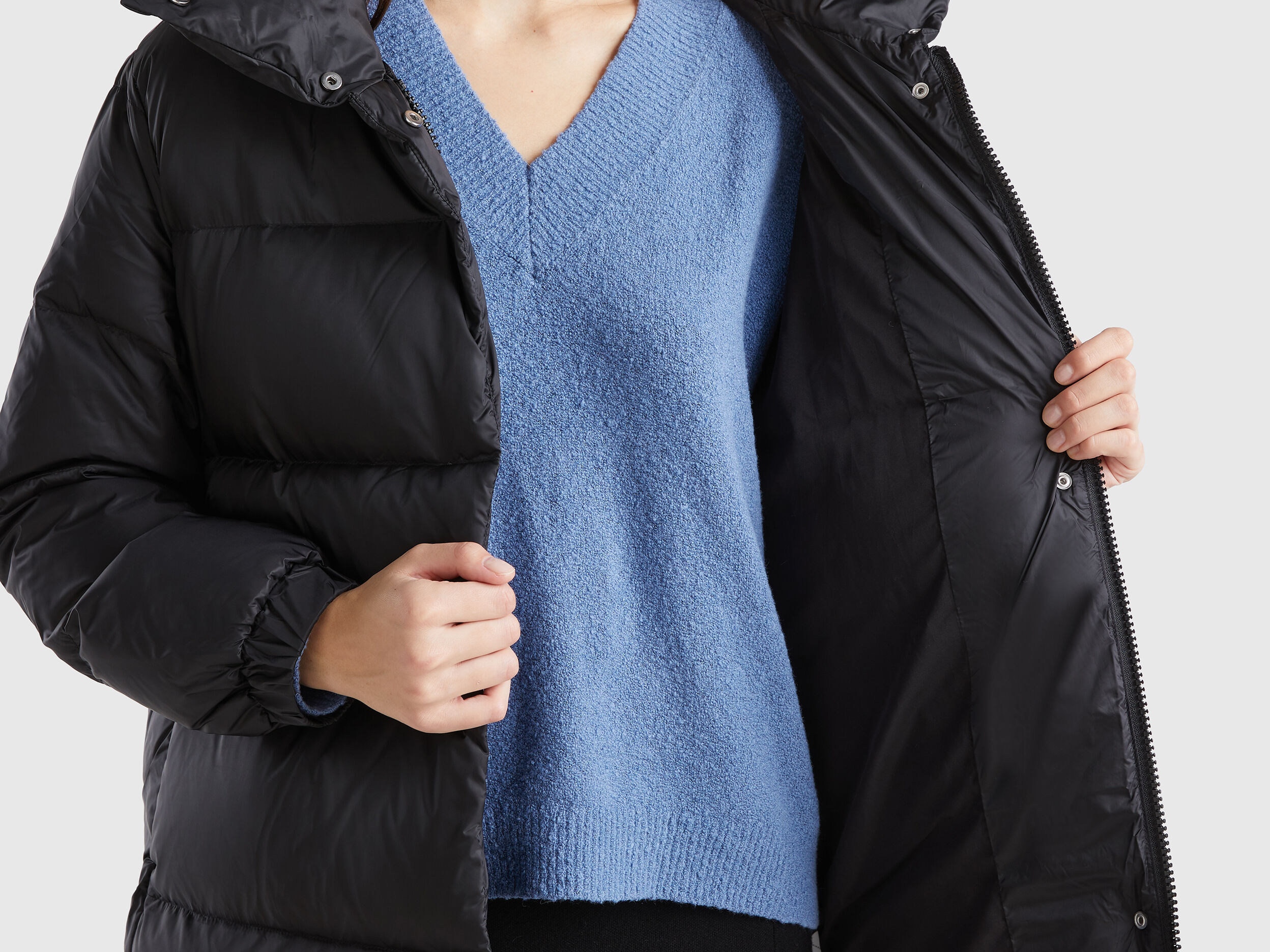 Benetton Women s Real Feather Padded Down Jacket