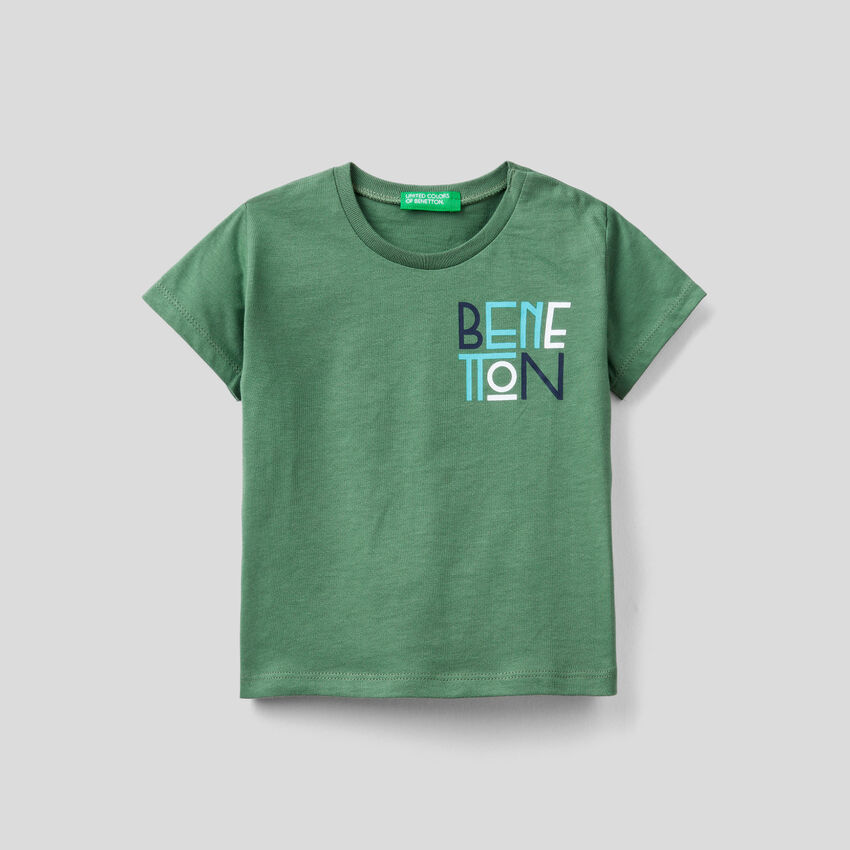 T-shirt with logo print in organic cotton