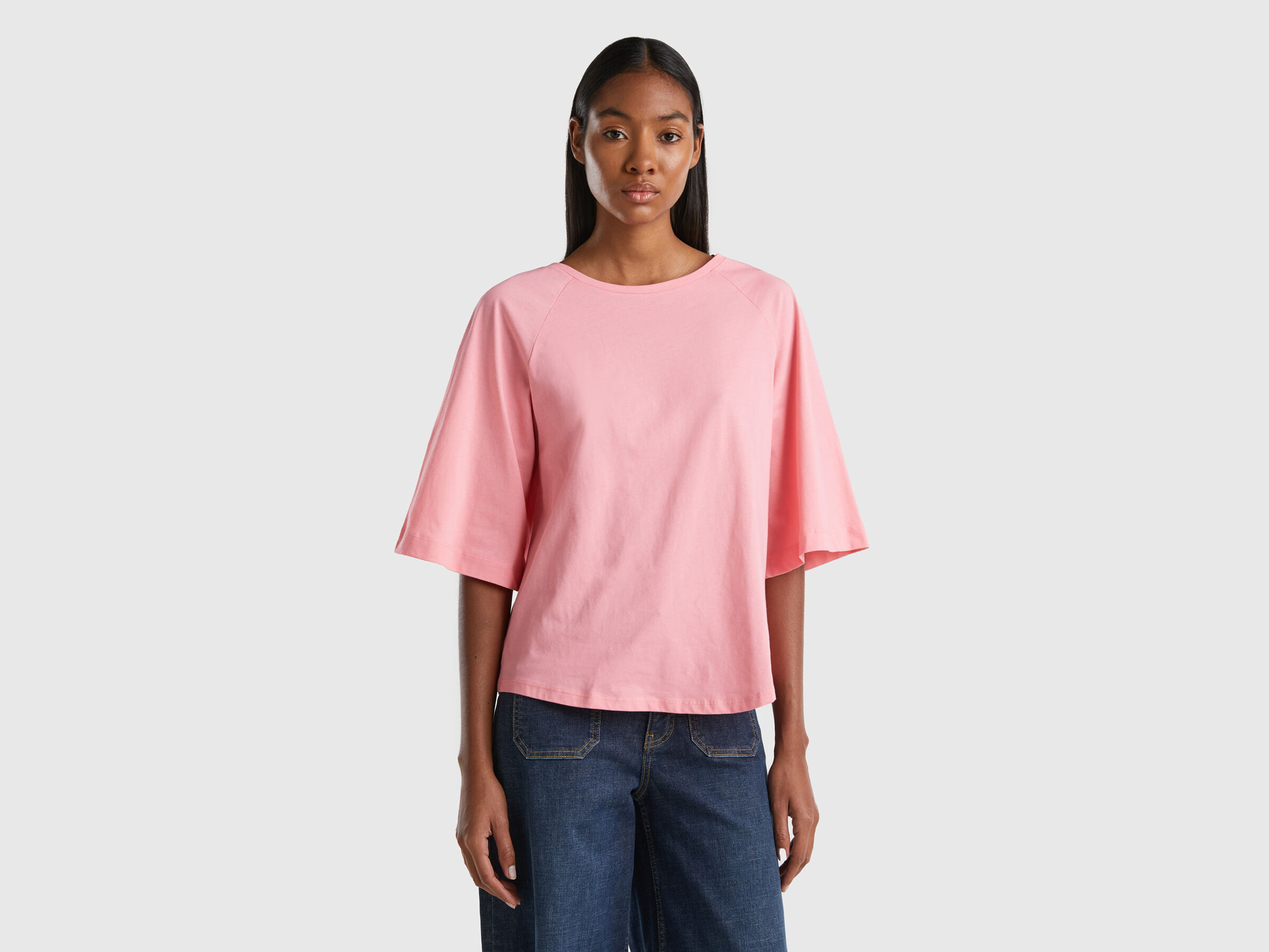 gouden Maxim dynastie T-shirt with wide sleeves - Pink | Benetton