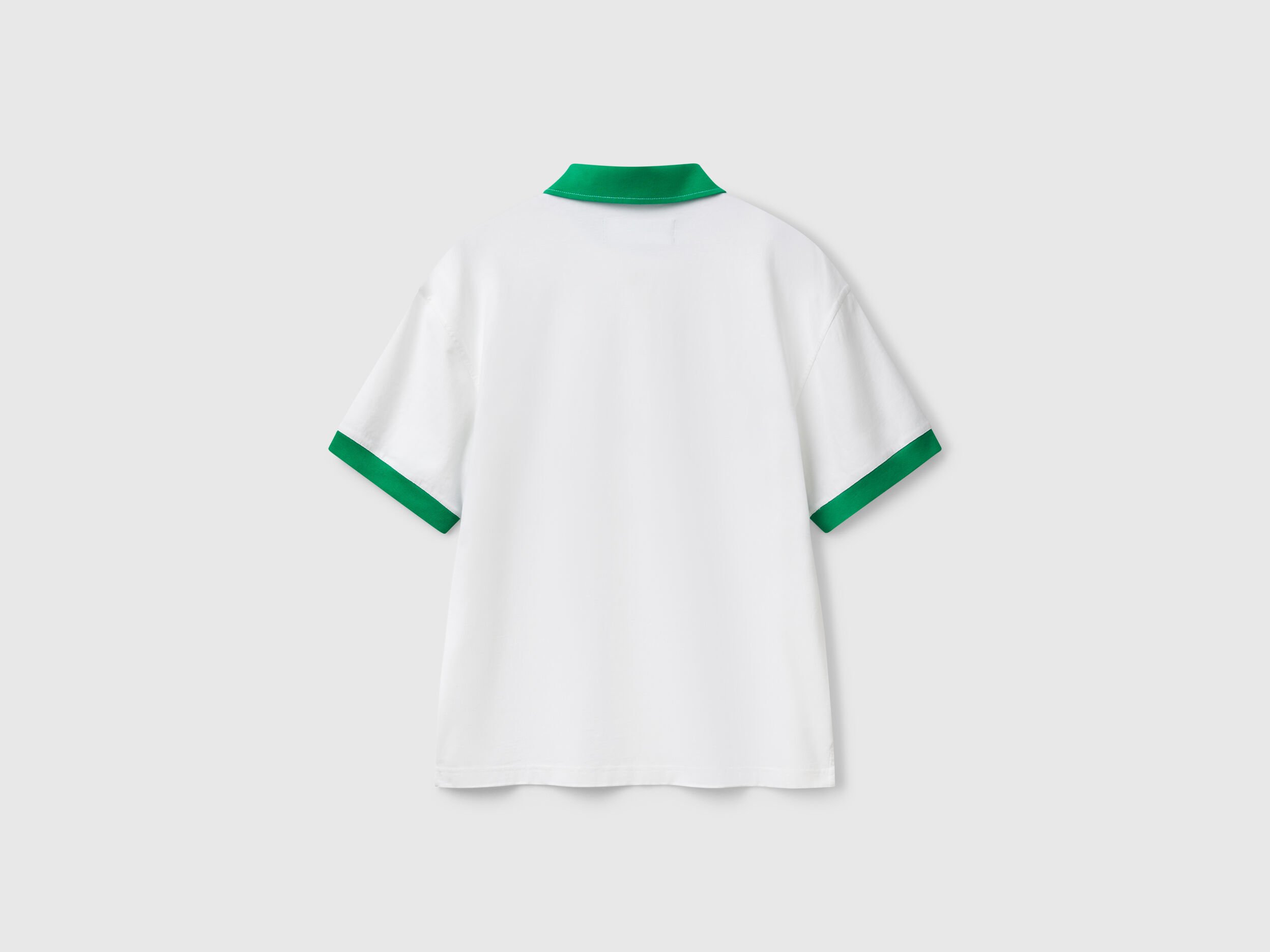 Green and white rugby polo - Green | Benetton