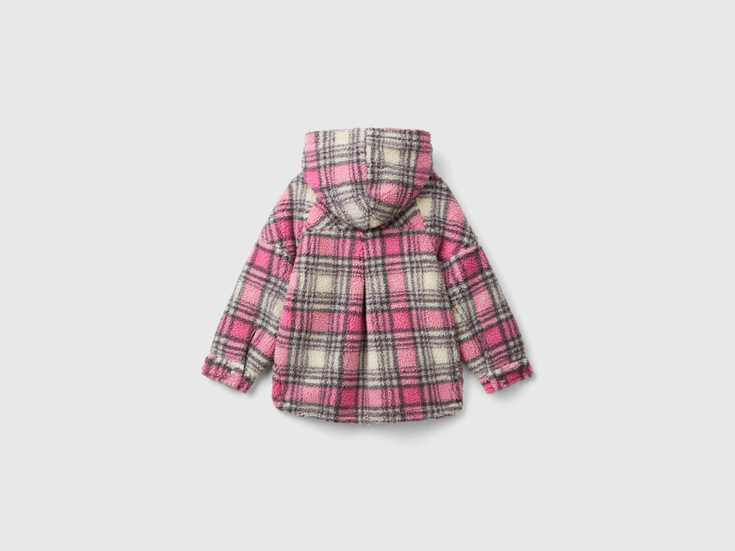 Teddy jacket with check pattern Multi color Benetton