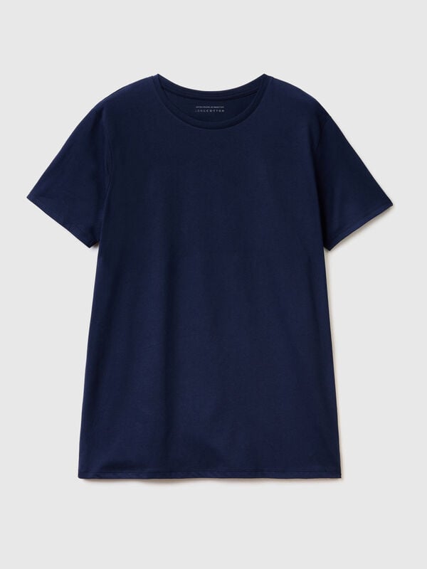 Blue fiber - Dark t-shirt | cotton Benetton Long