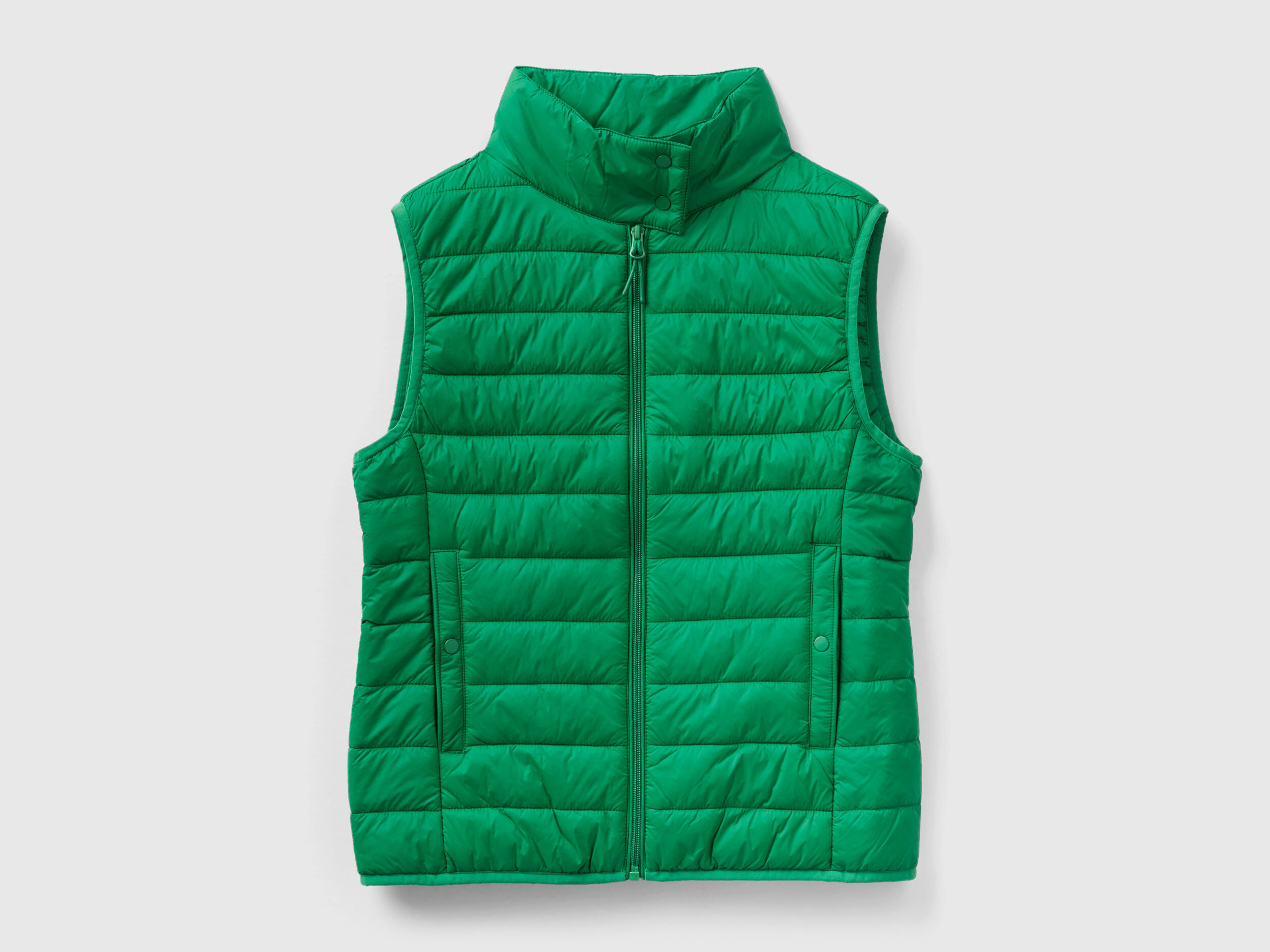 Sleeveless puffer jacket with recycled wadding Green Benetton