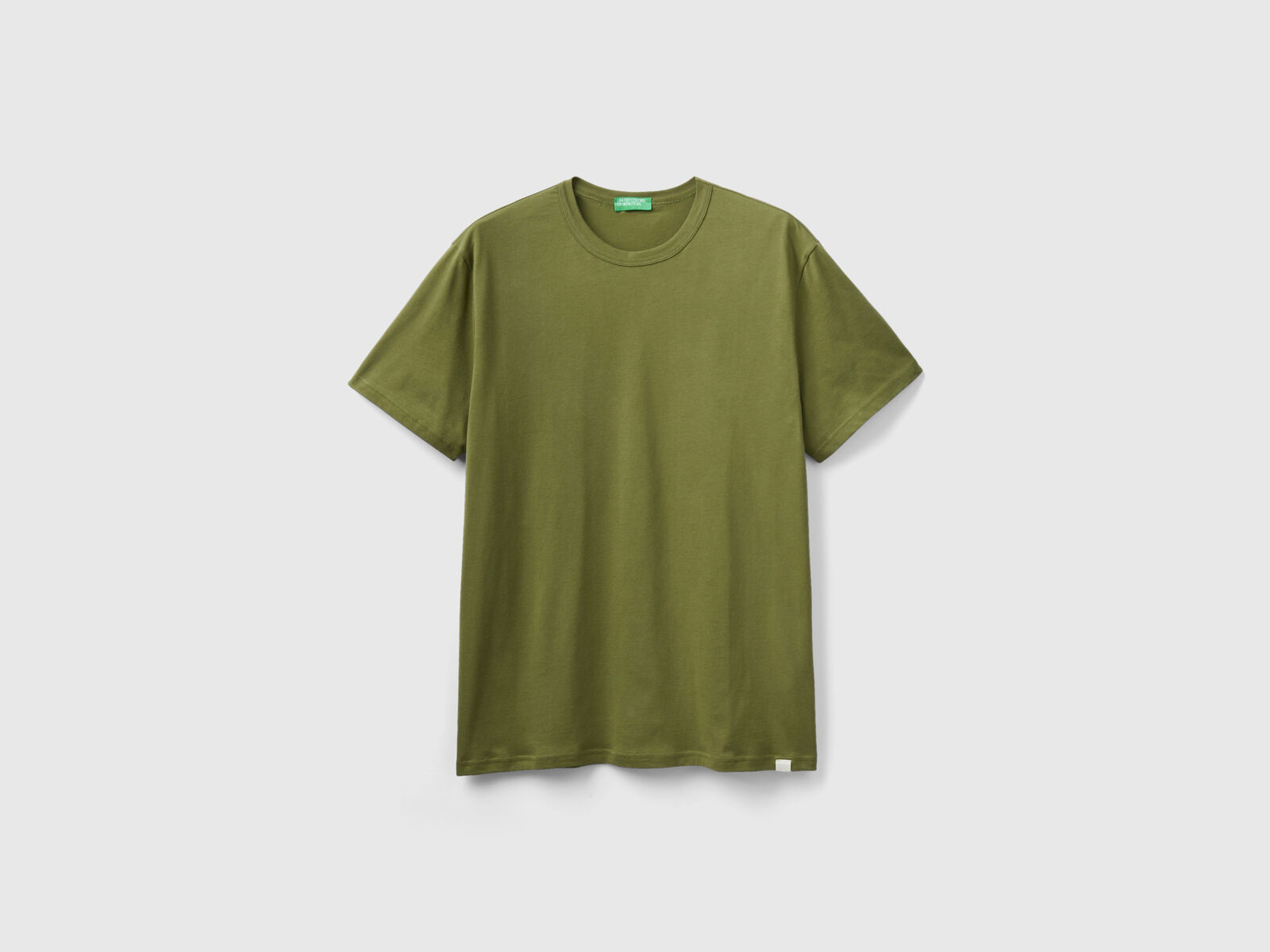warm T-shirt Green | in cotton - Benetton Military
