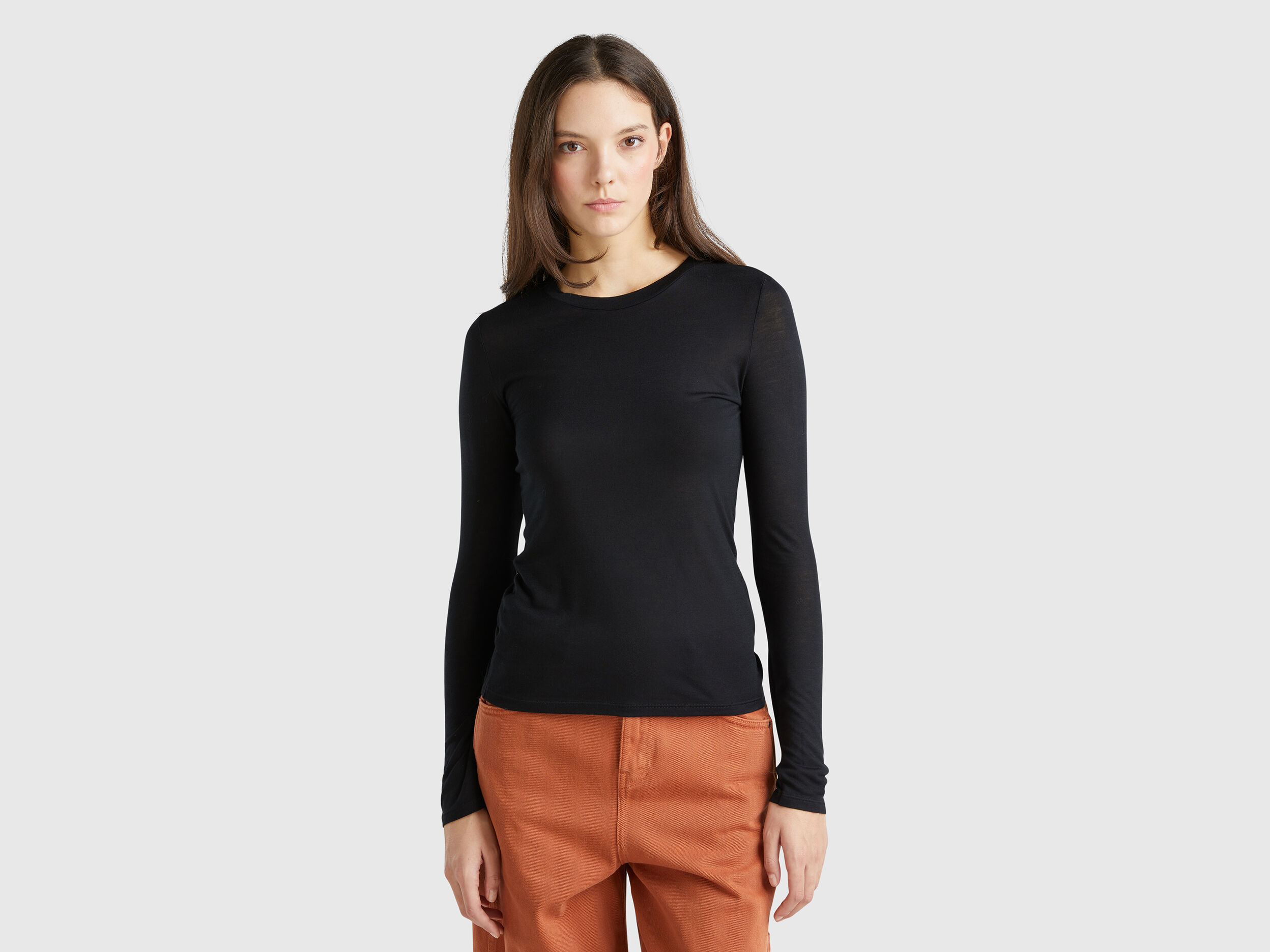 Camisetas basicas benetton mujer on sale