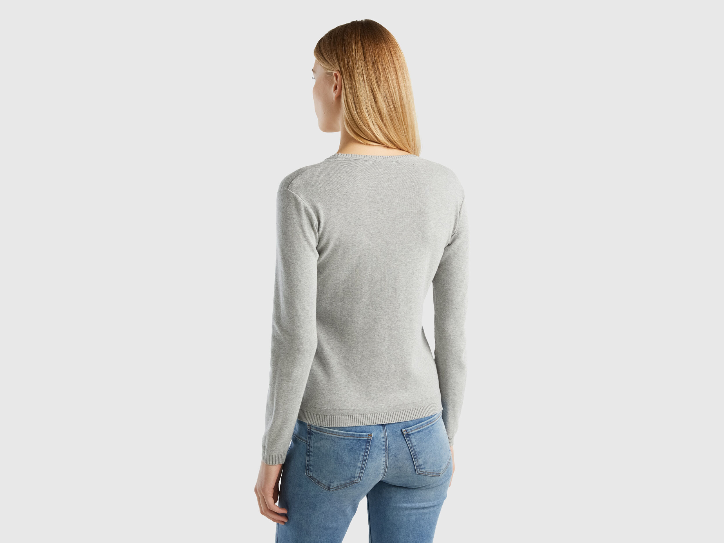 White cotton crew neck sweater women's online