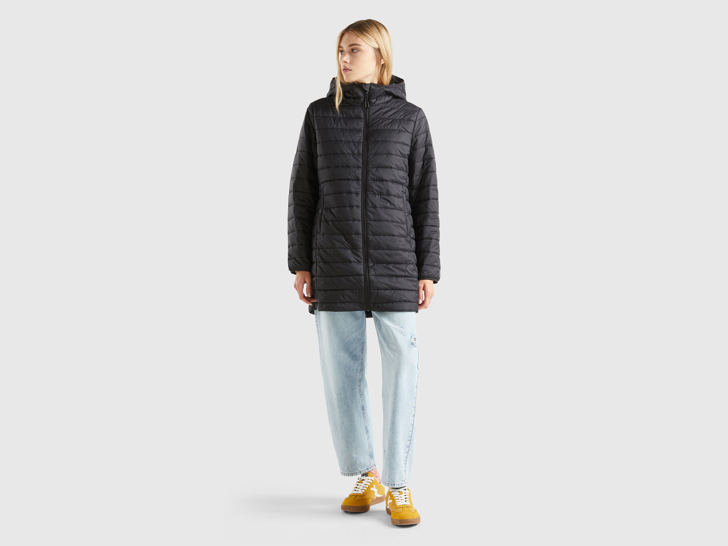 Padded jacket with recycled wadding