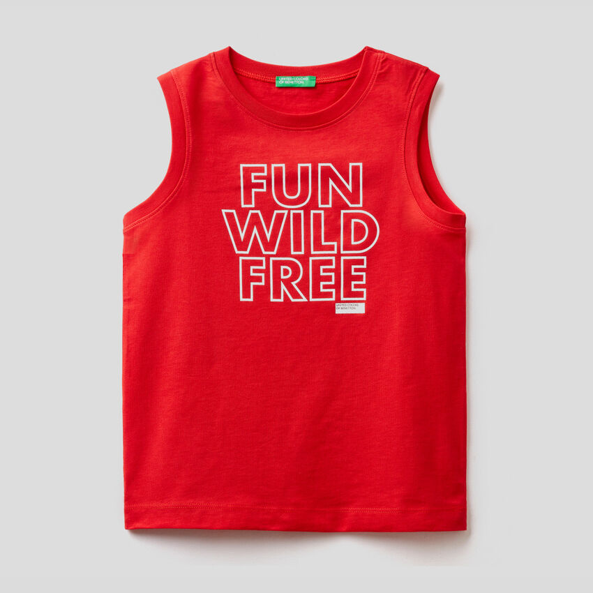 Tank top with text print