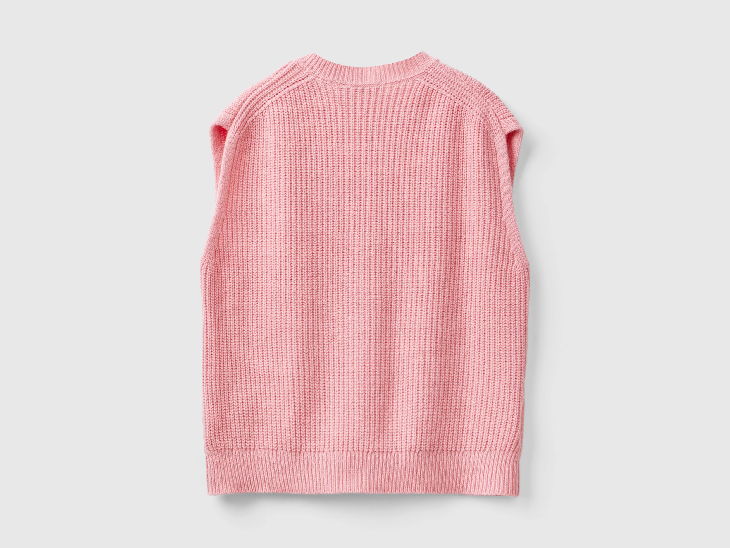 Vest with cable knit - Pink | Benetton