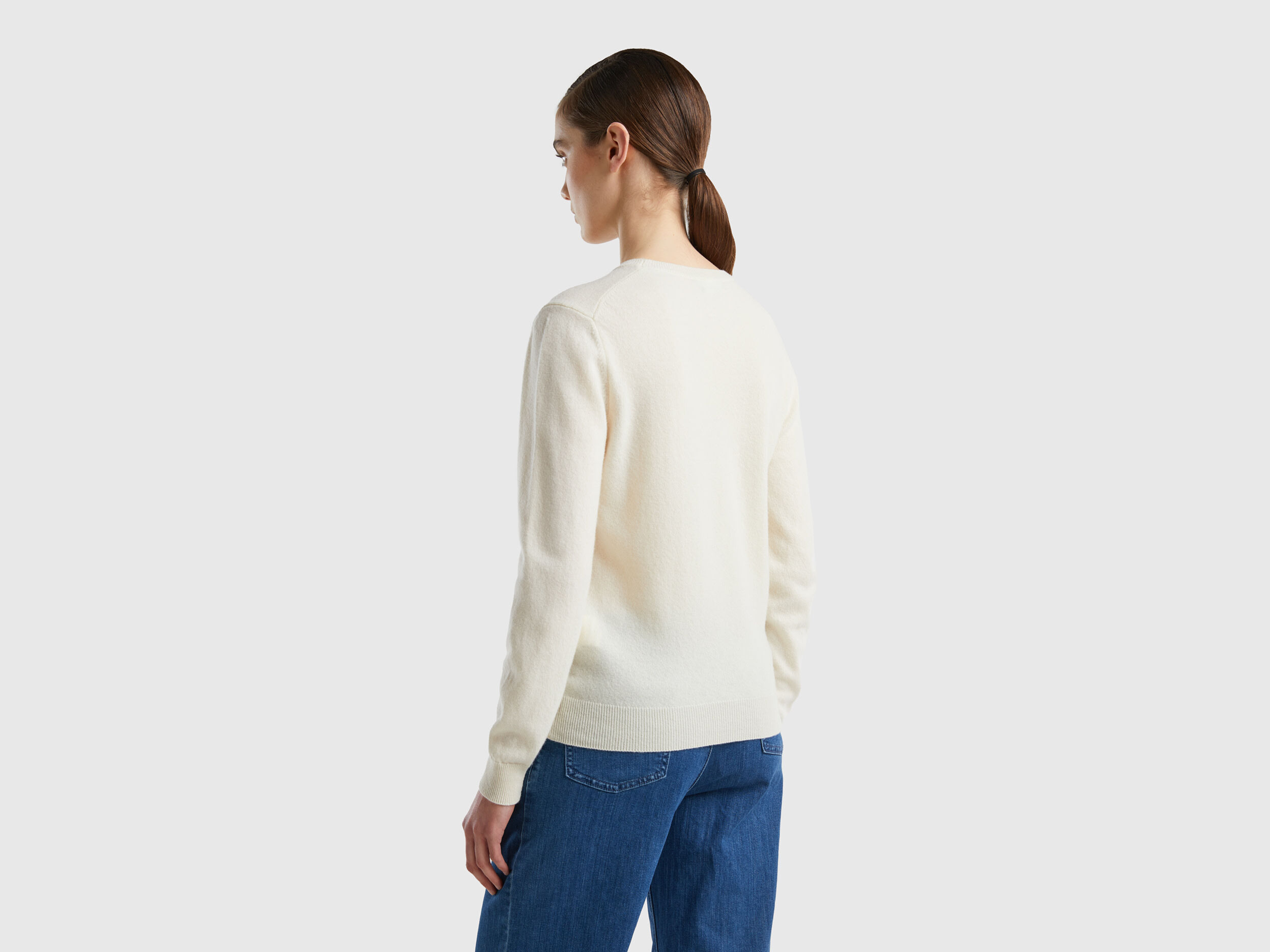 Cream round neck hot sale jumper