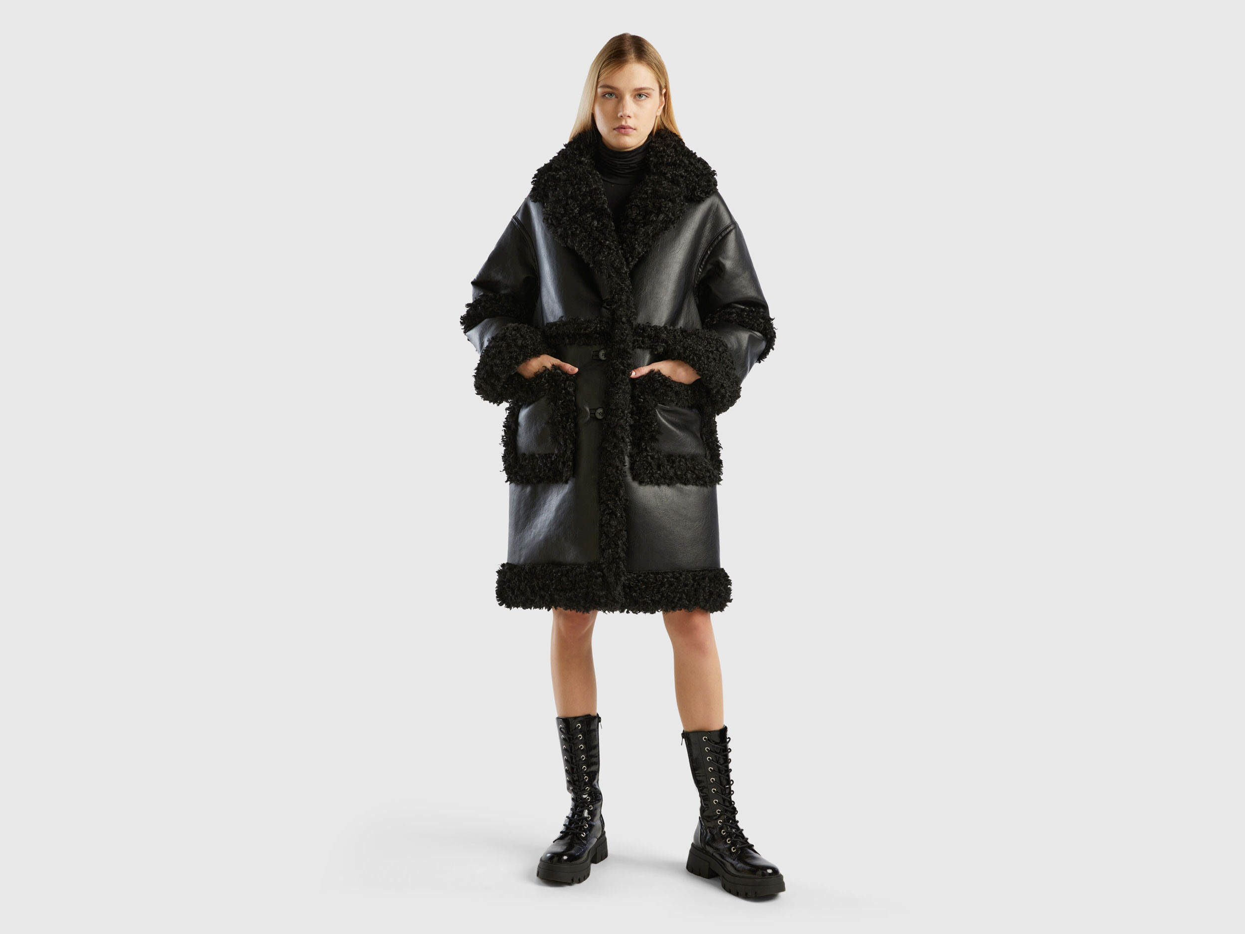 Benetton faux sales fur coat