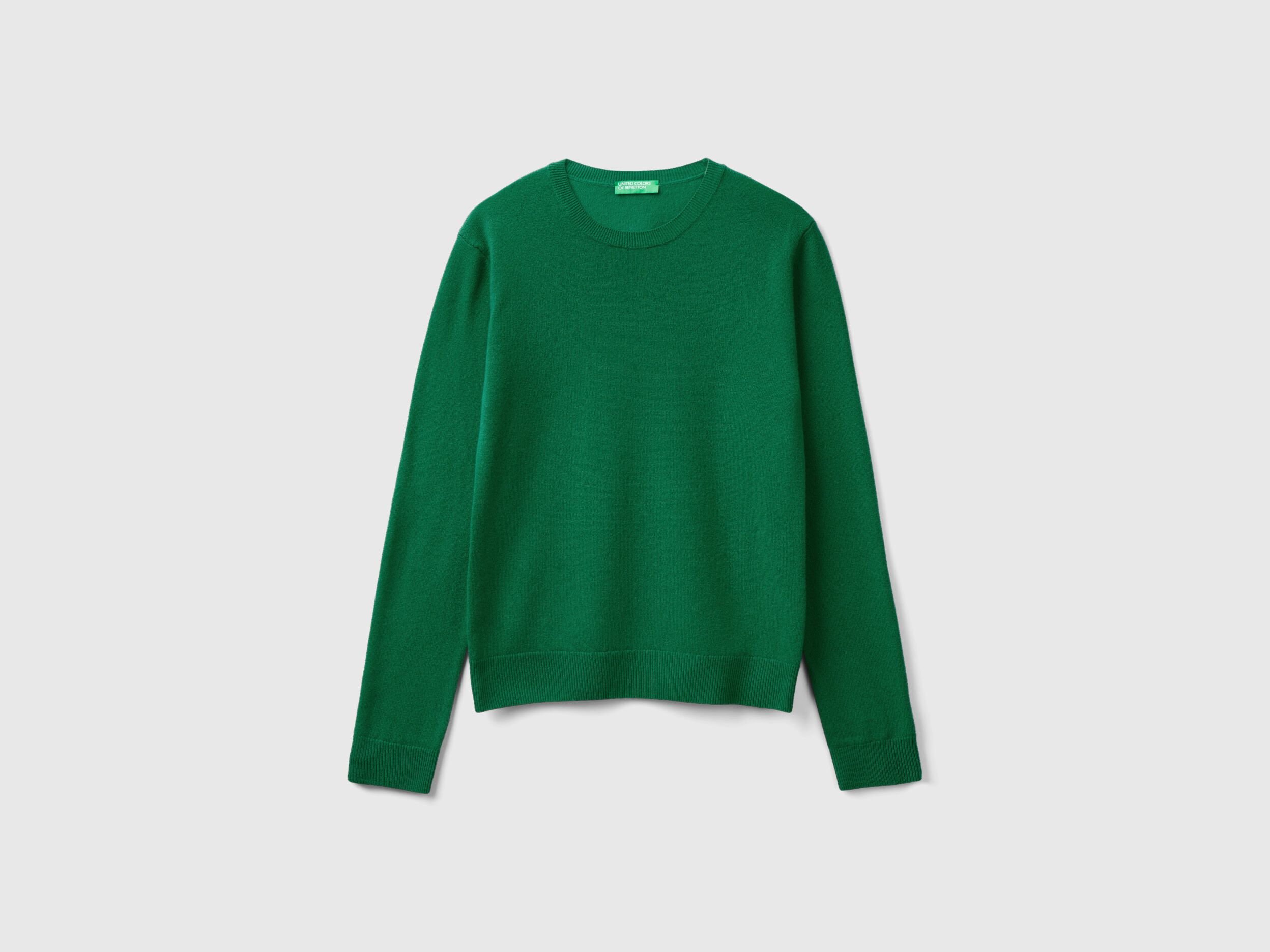 Green round store neck jumper