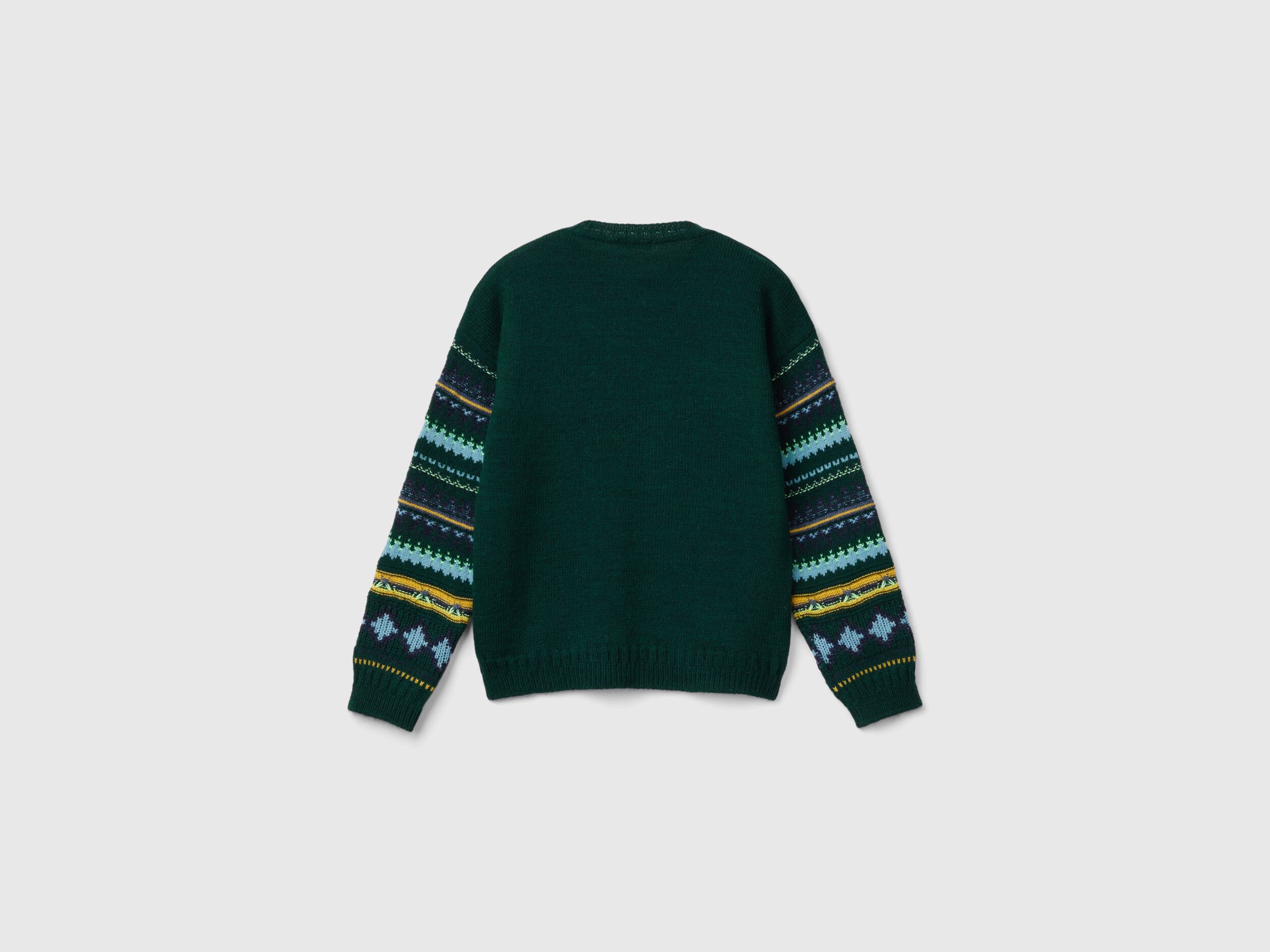 Jacquard sweater in wool blend