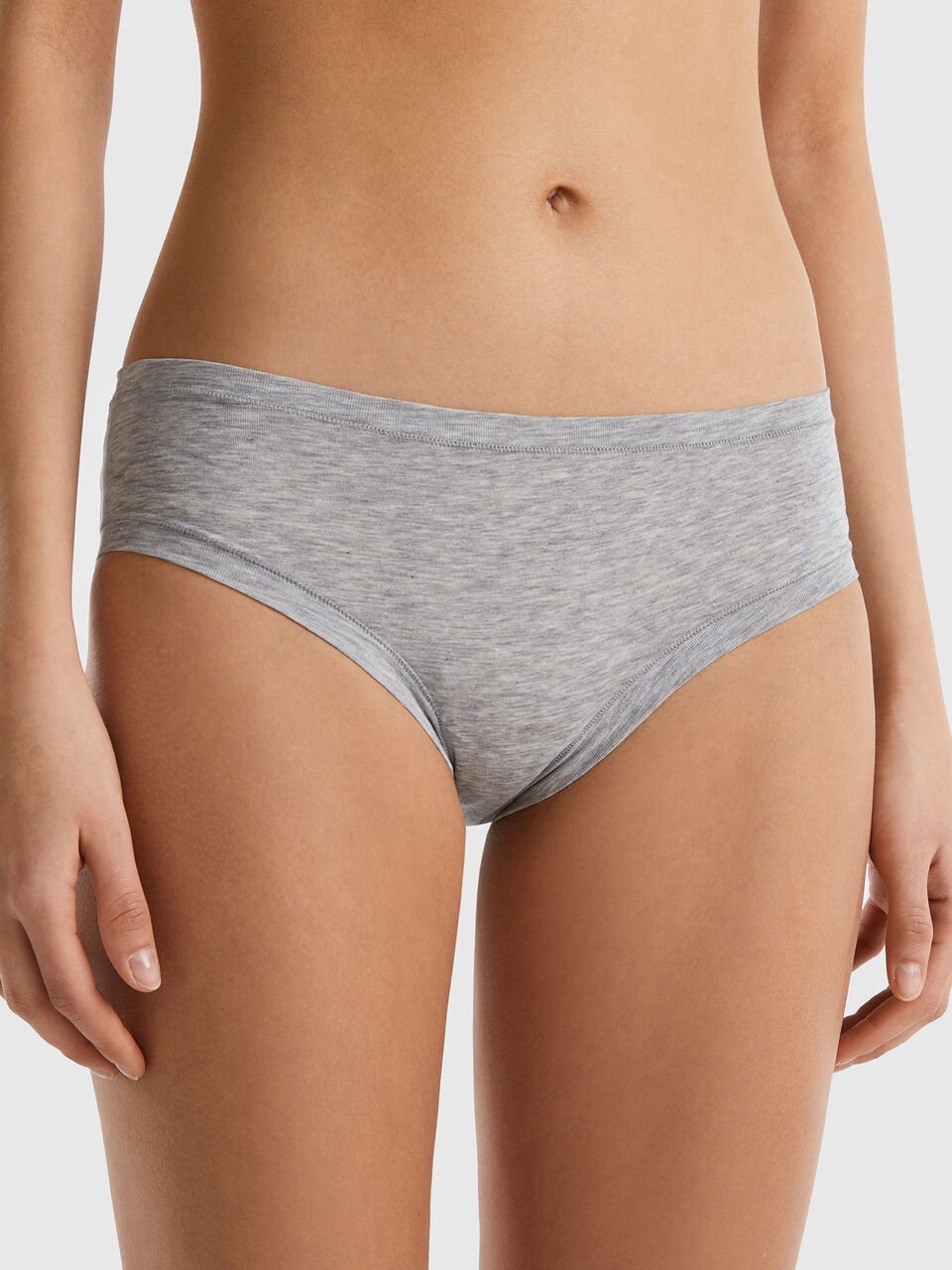 High-rise underwear in super stretch organic cotton - Light Gray