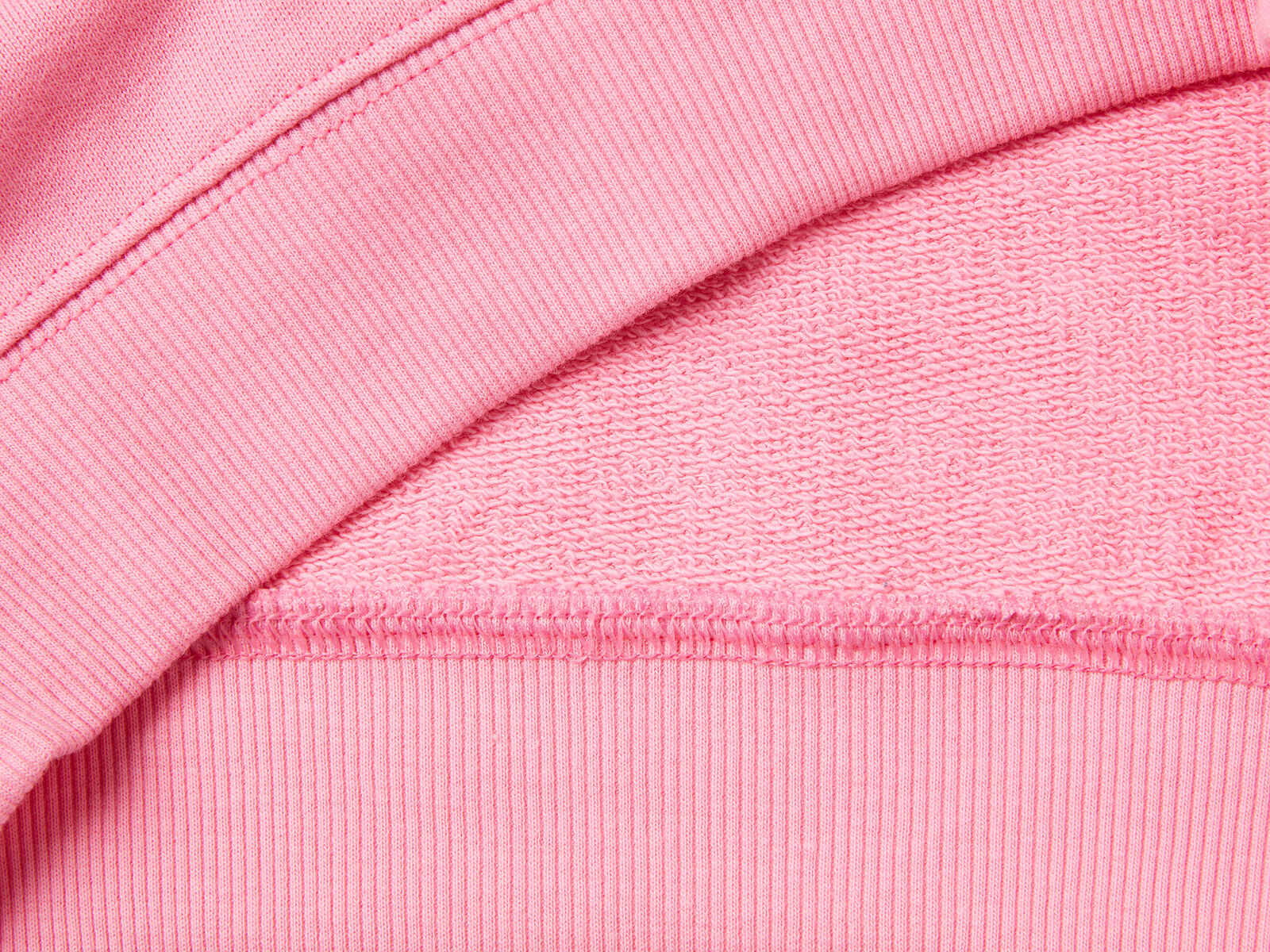 100% cotton sweatshirt with logo - Pink | Benetton