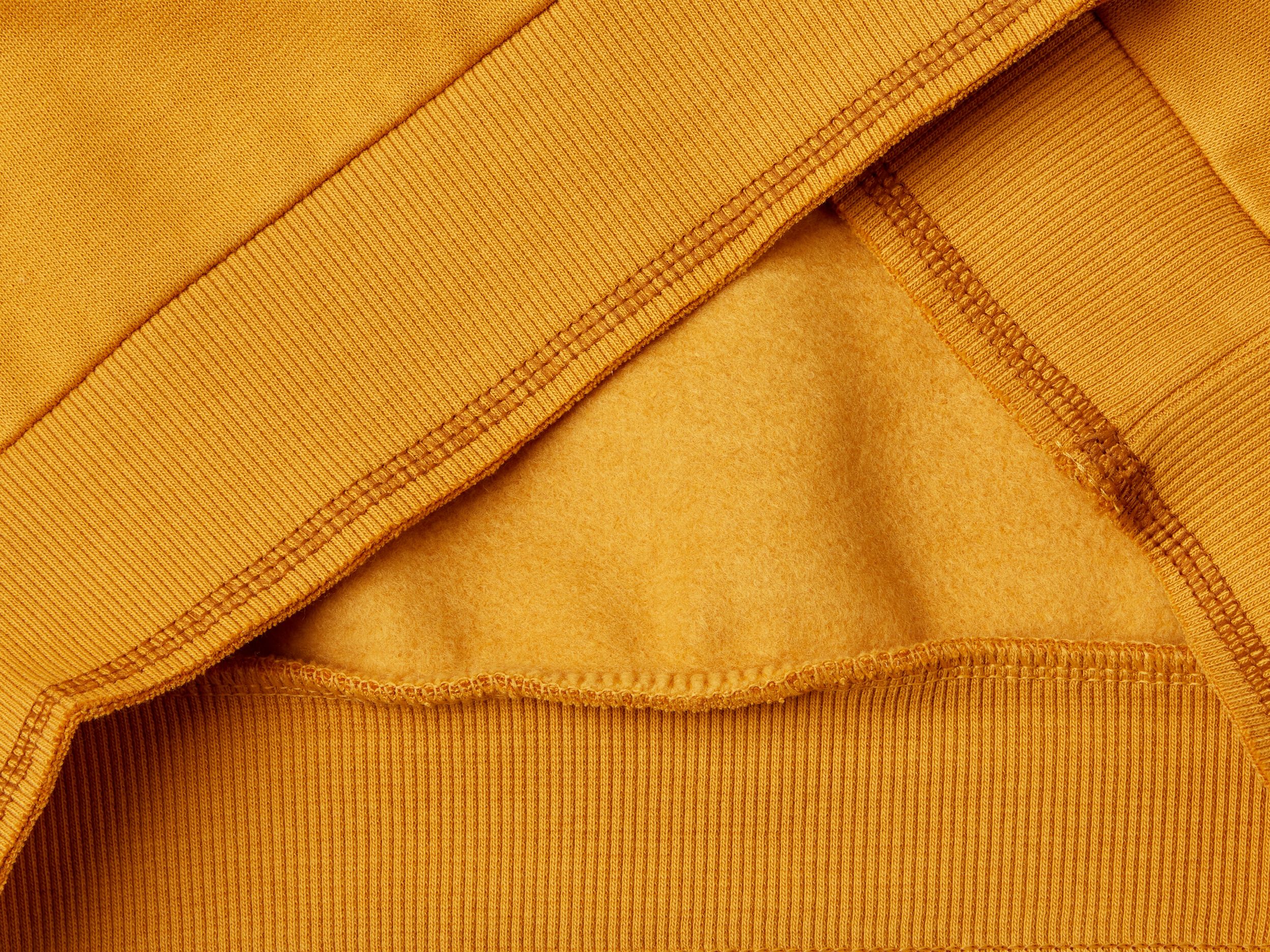 Benetton Sweatshirt with Velvet Effect Print Mustard Kids