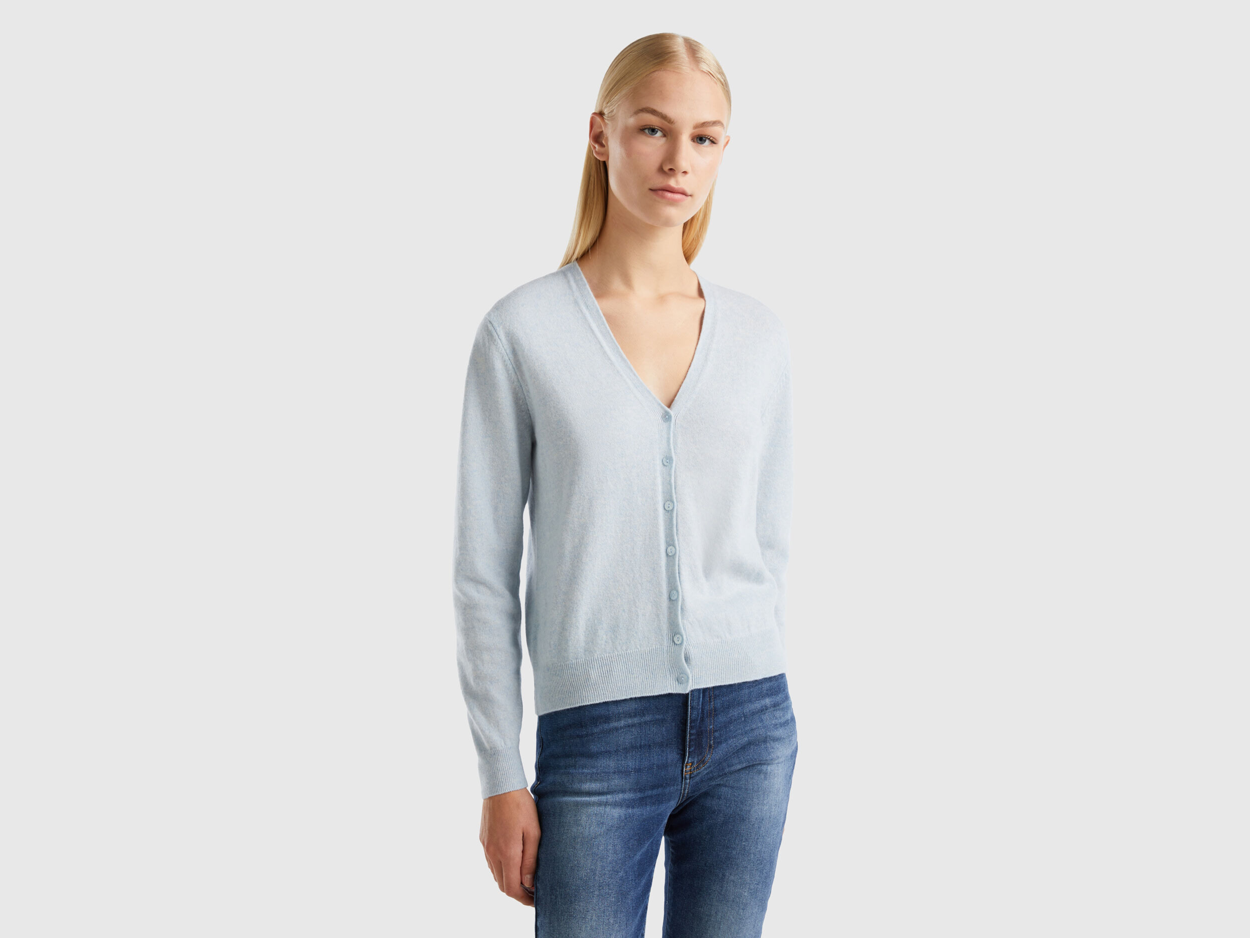 Blue v neck cardigan outlet