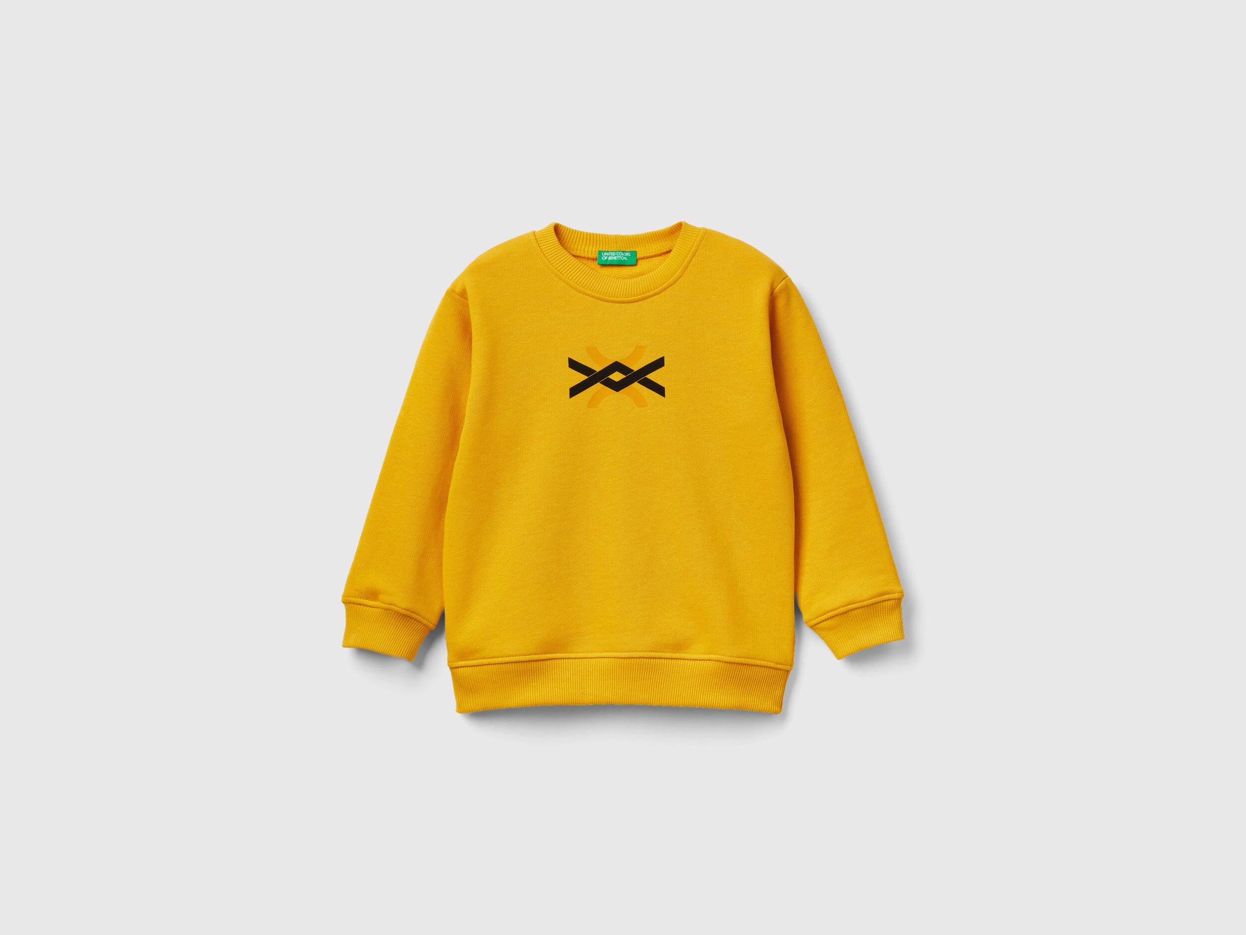 Sweatshirt in 100 organic cotton Yellow Benetton