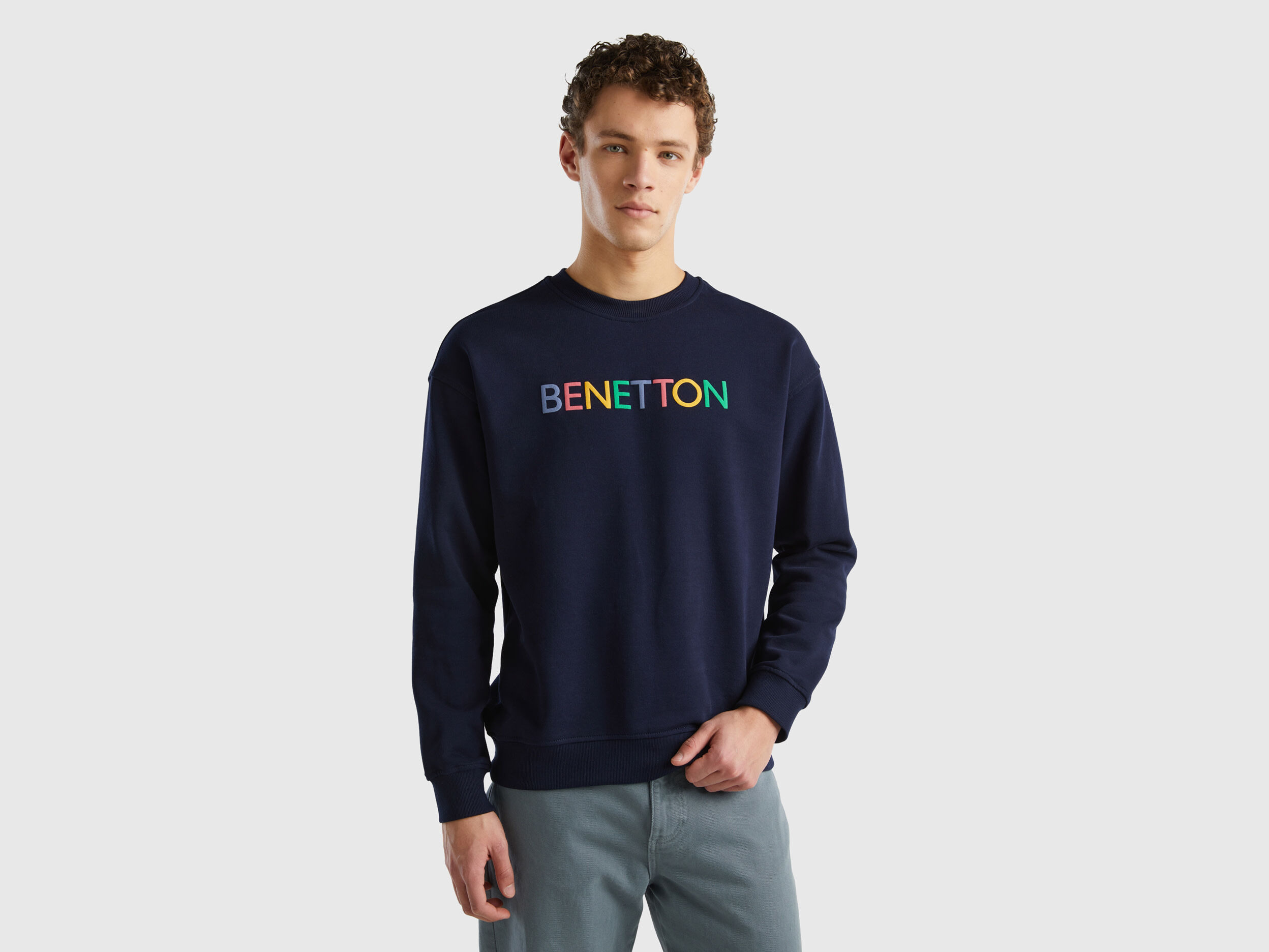 Crew neck sweatshirt with logo print