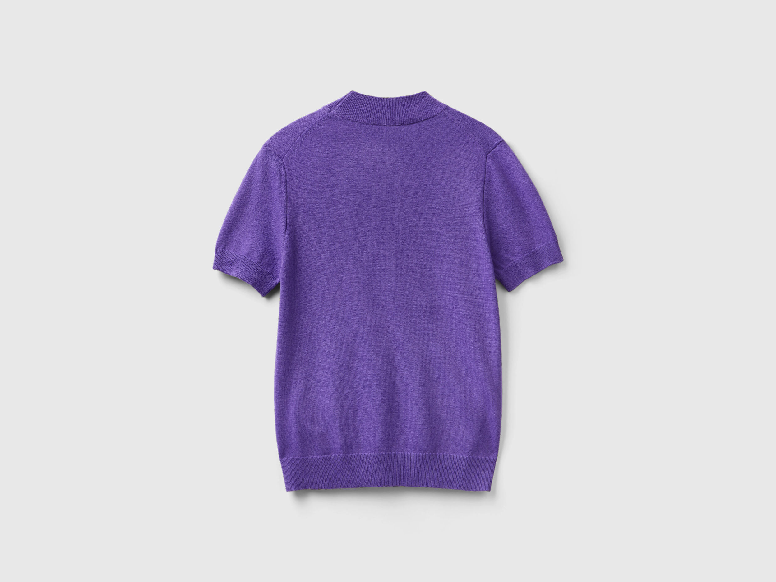 Purple short sleeve sweater in cashmere blend Violet Benetton