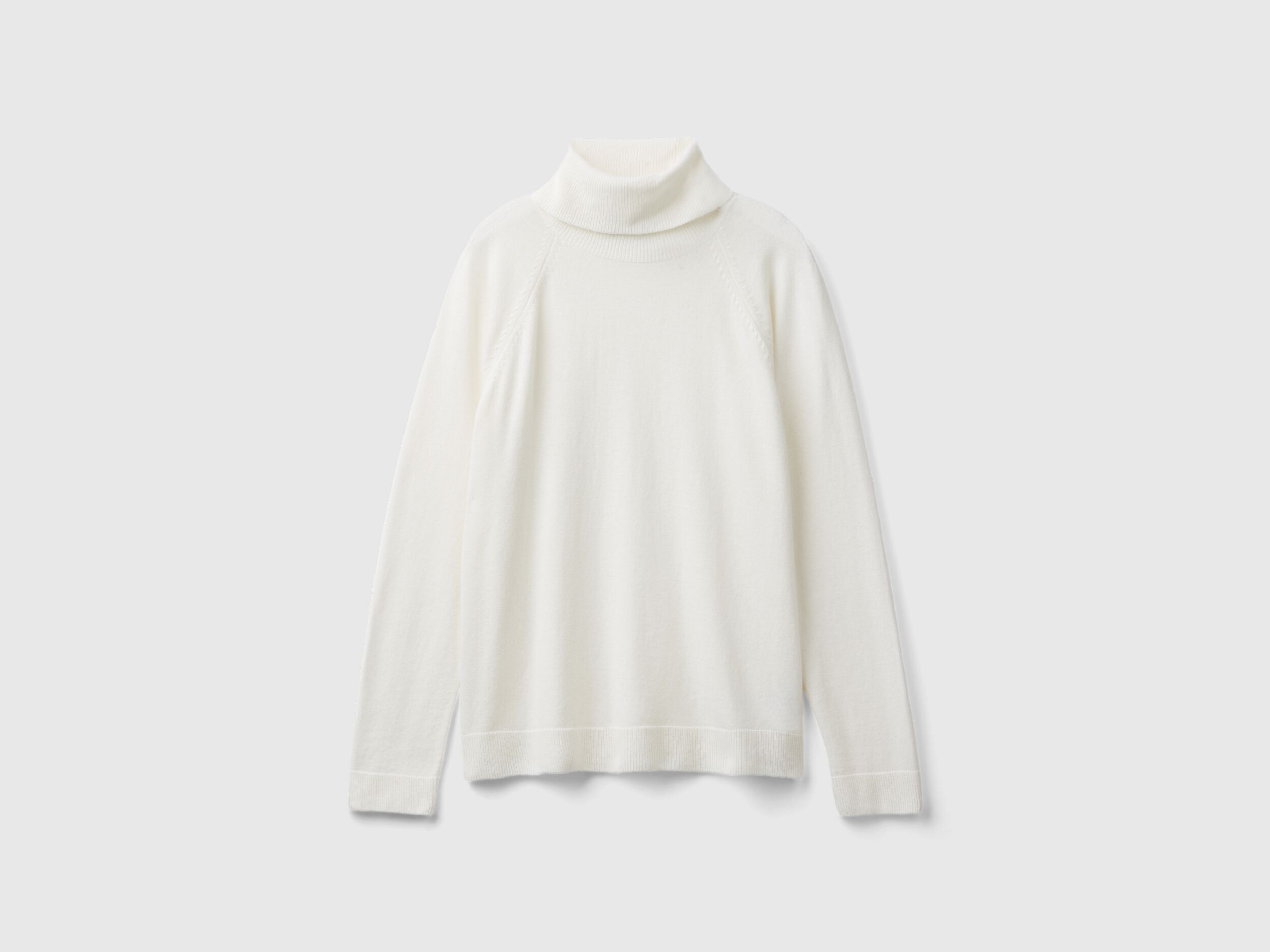 Roll neck sweater white on sale
