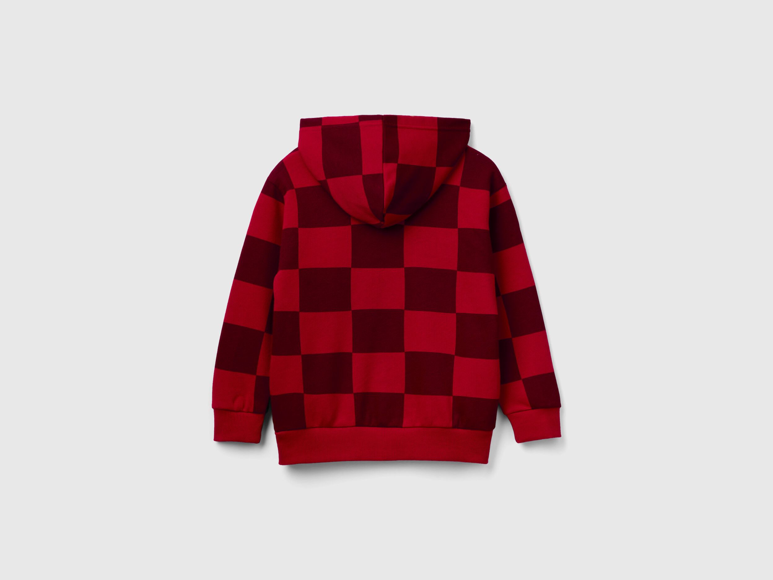 Checkered hoodie Burgundy Benetton