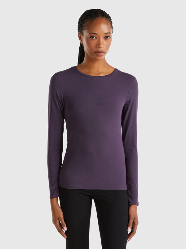 Long sleeve t-shirt in super stretch organic cotton Women