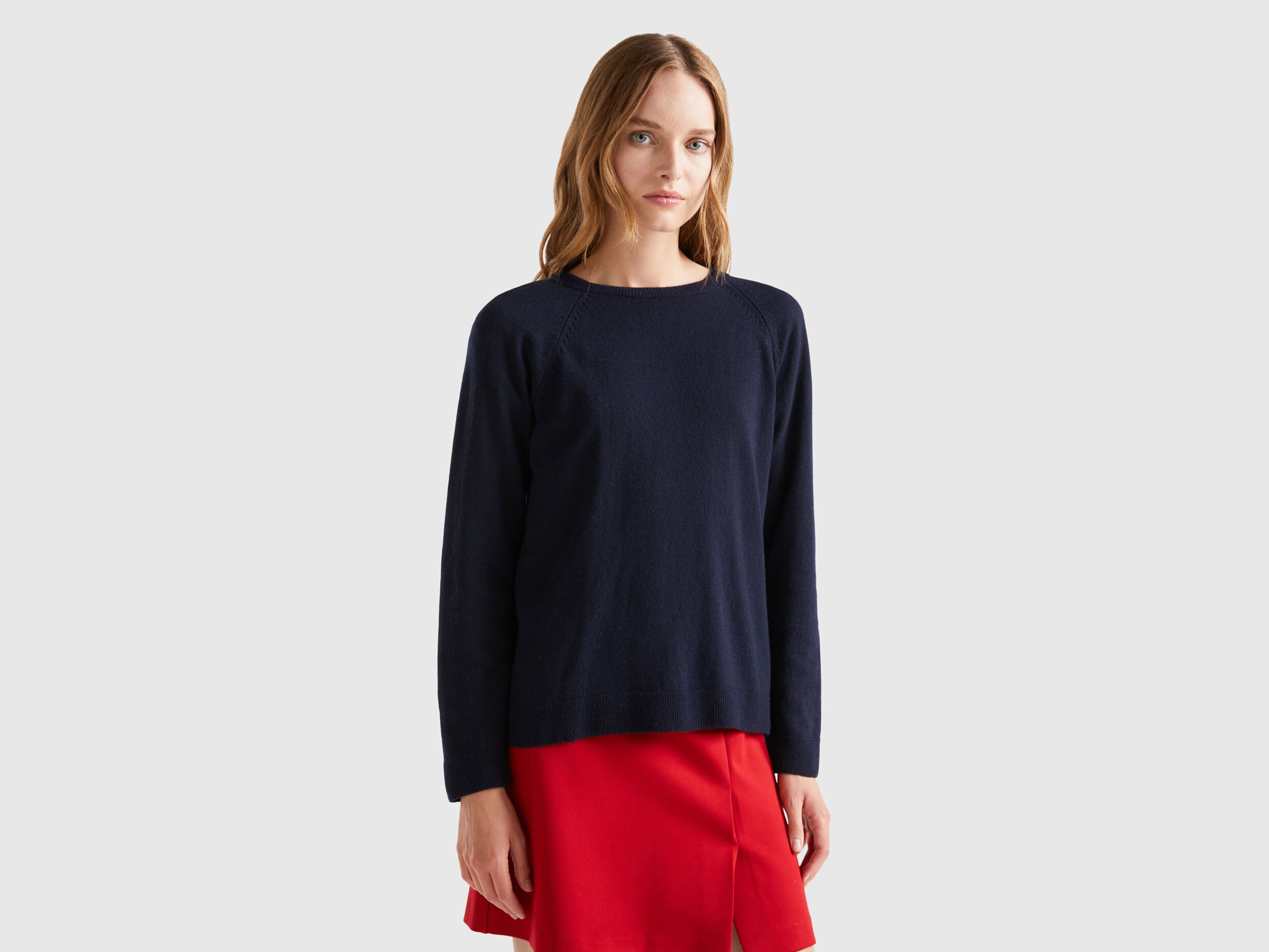 Womens navy blue hotsell crew neck sweater