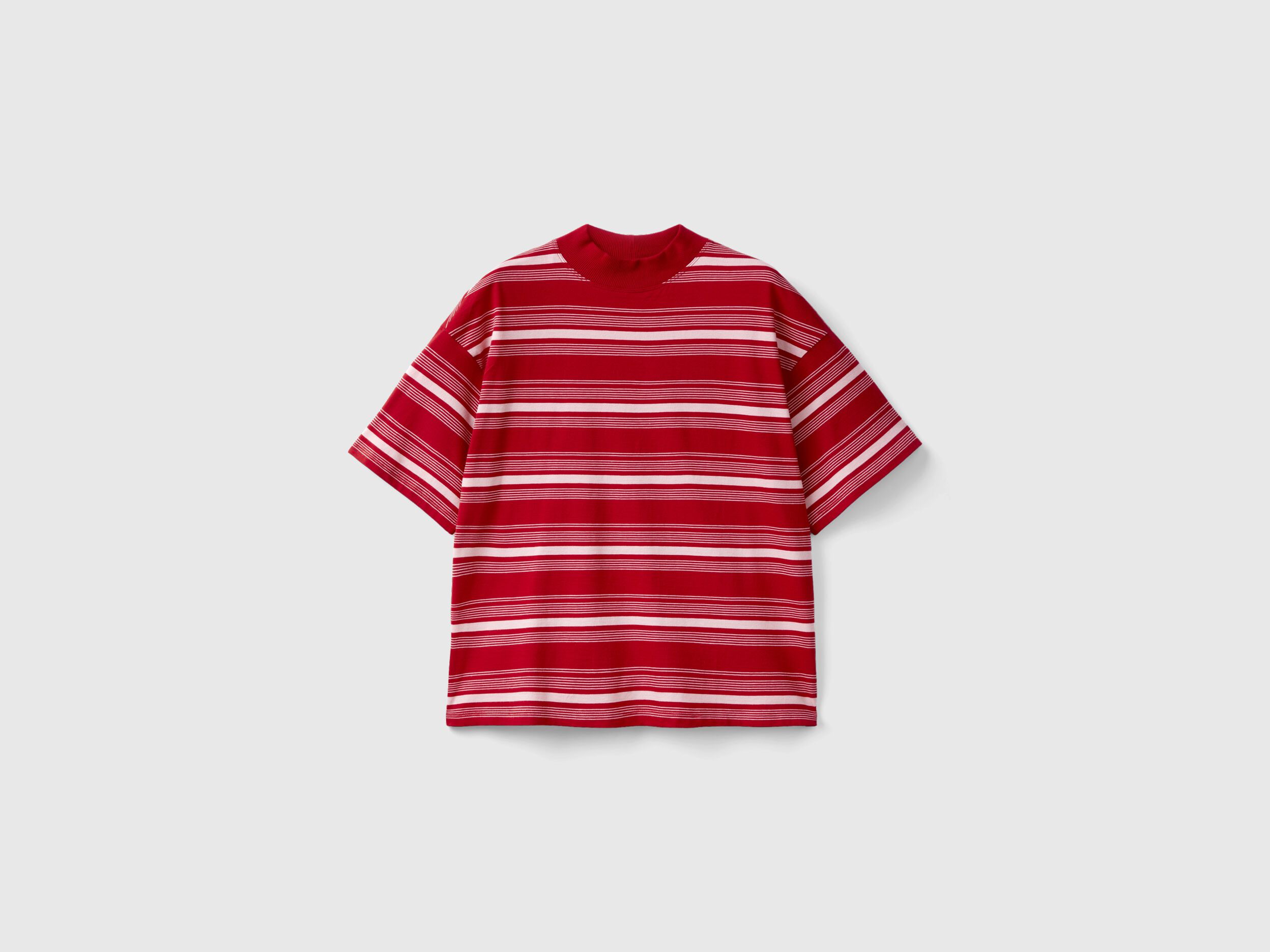 Ladies red white striped t shirt 2025