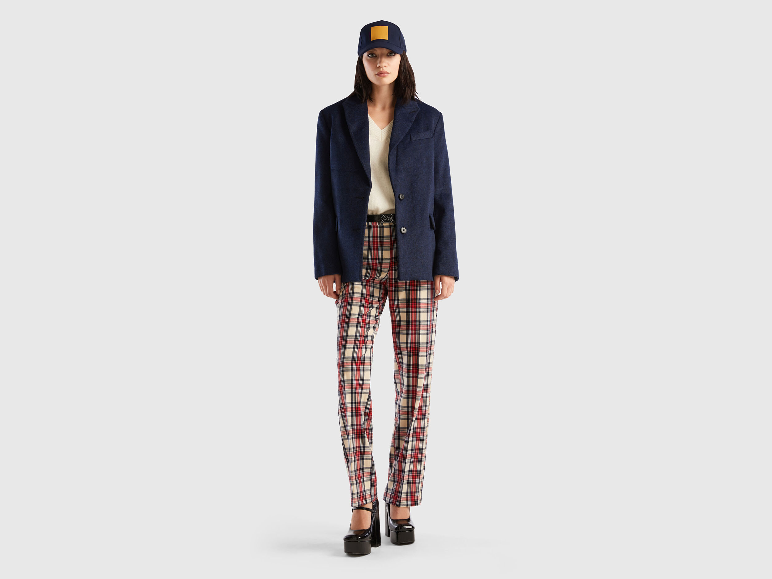 Burberry Tartan Wool High-waisted Stirrup Trousers In Ink Blue, Brand Size  6 (US Size 4) - Walmart.com