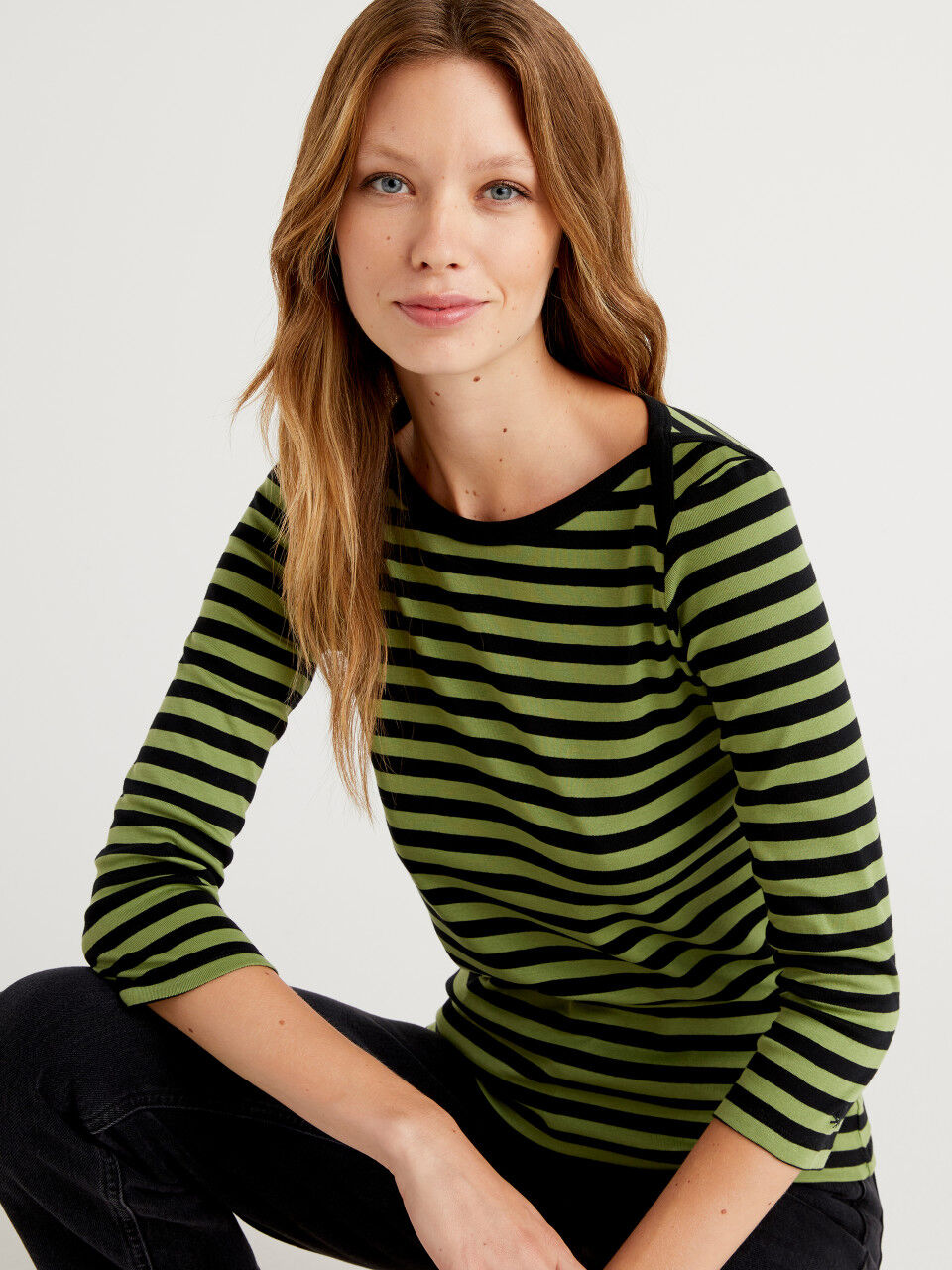 New Women's 100% Cotton Summer Top Striped Cap Sleeve T-Shirt 