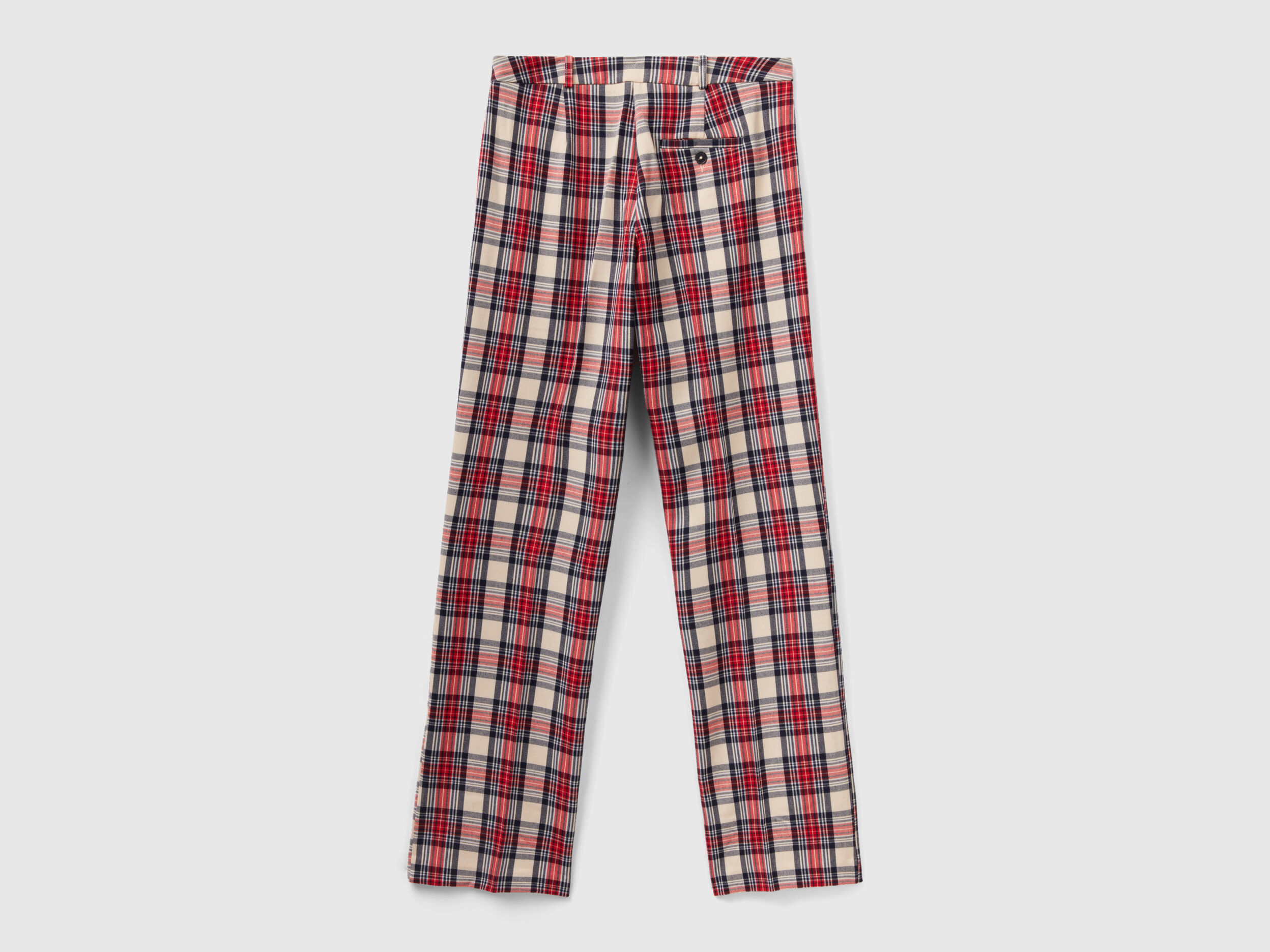 Checked Wool Double-Face Slim Pants