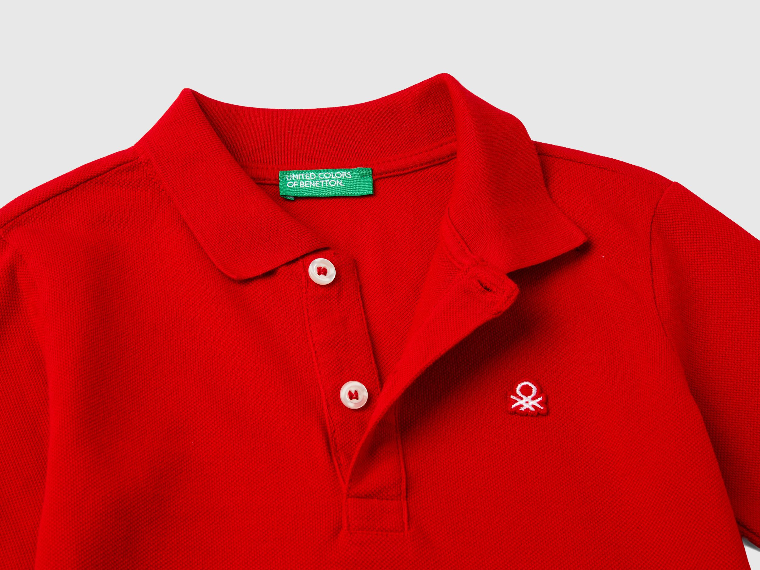 Long sleeve polo in organic cotton