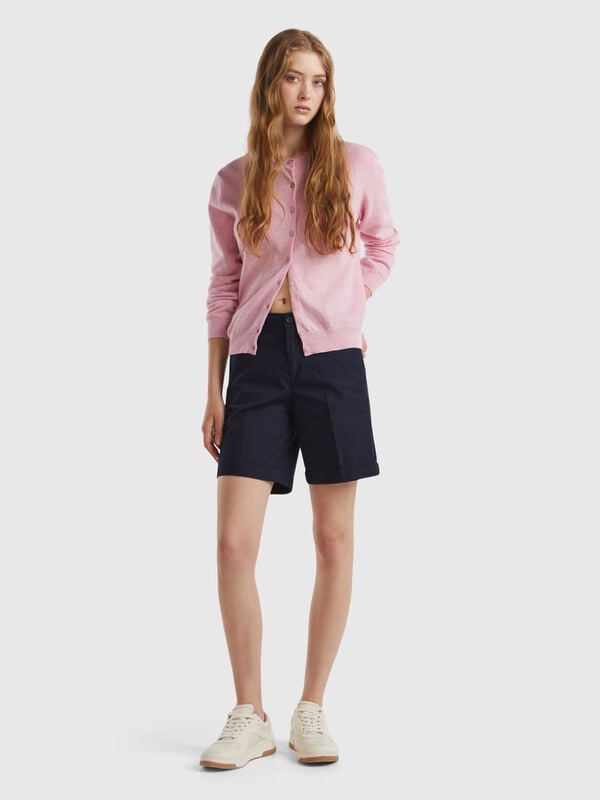 Bermudas de algodón elástico Mujer