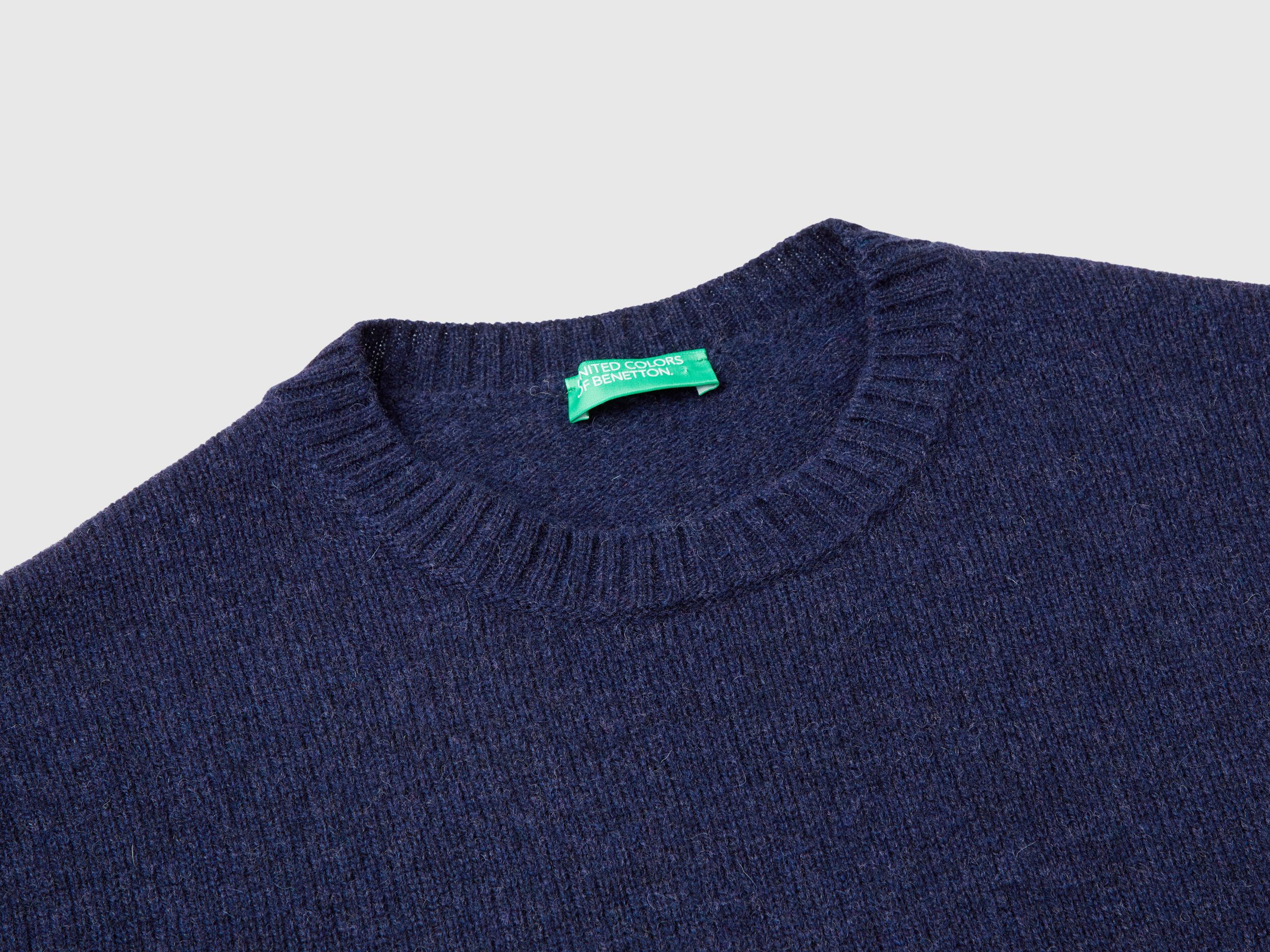 Shetland wool crew neck sweater hot sale