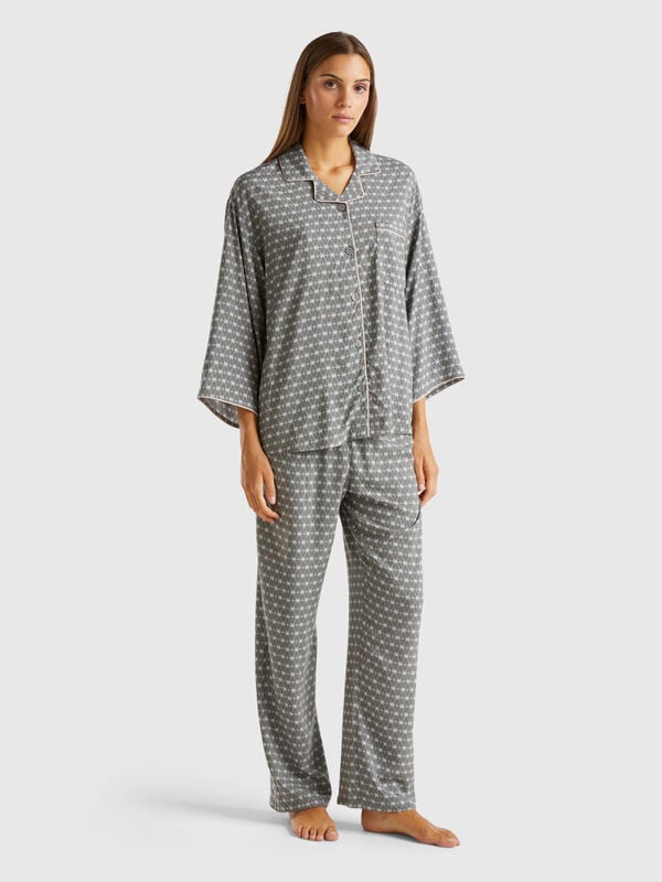 Patterned pyjamas in pure viscose Women