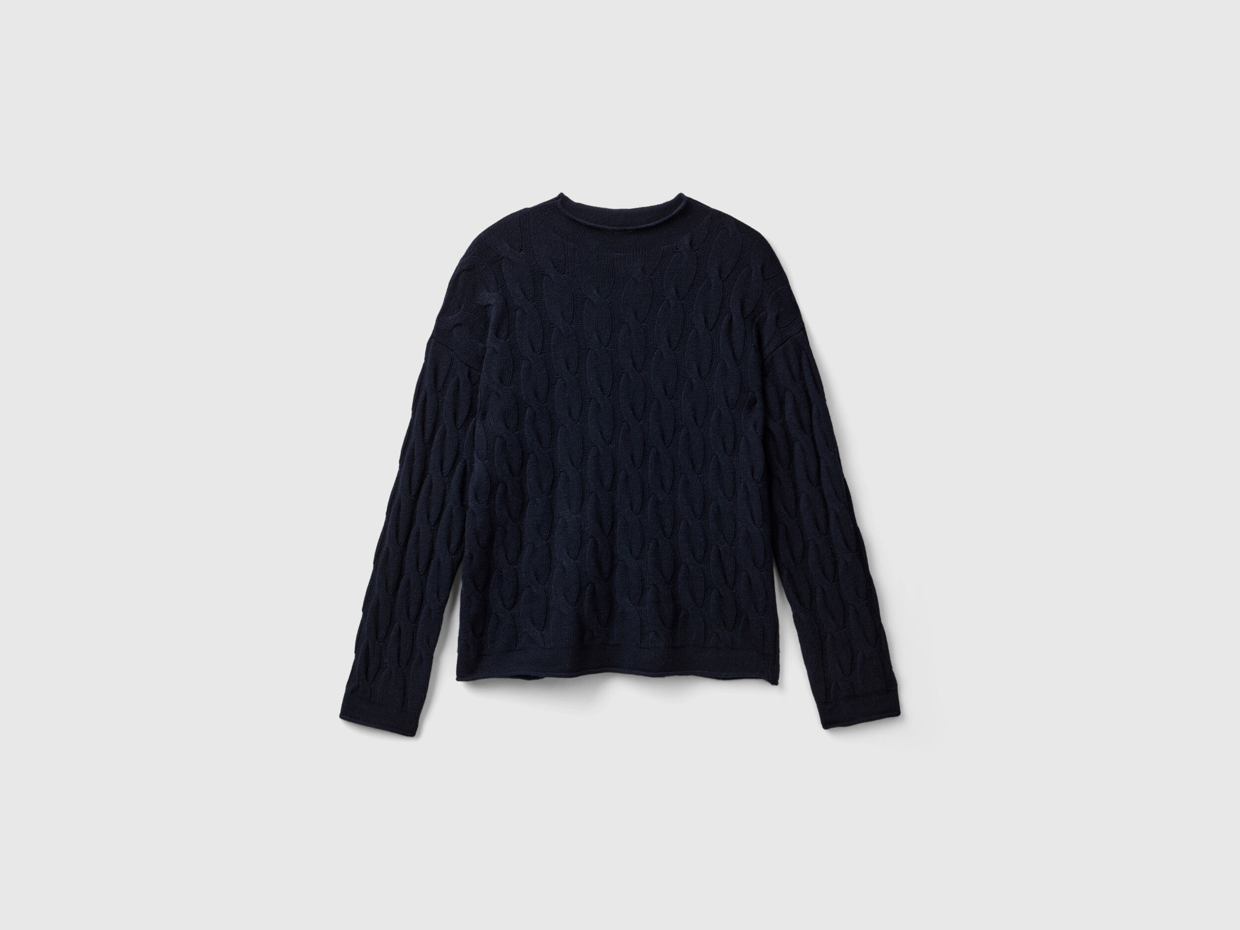 Navy cable knit jumper womens clearance