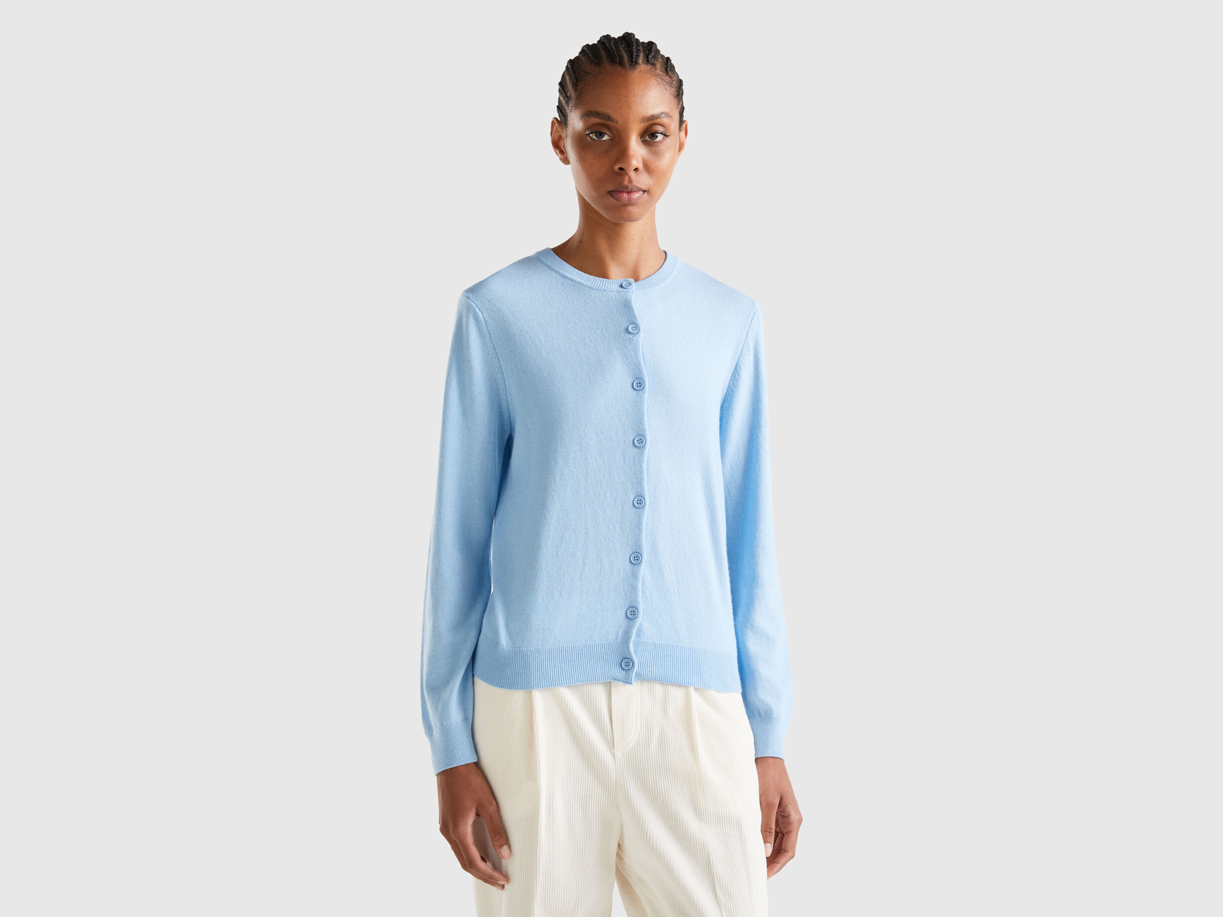 Baby blue cashmere cardigan sales