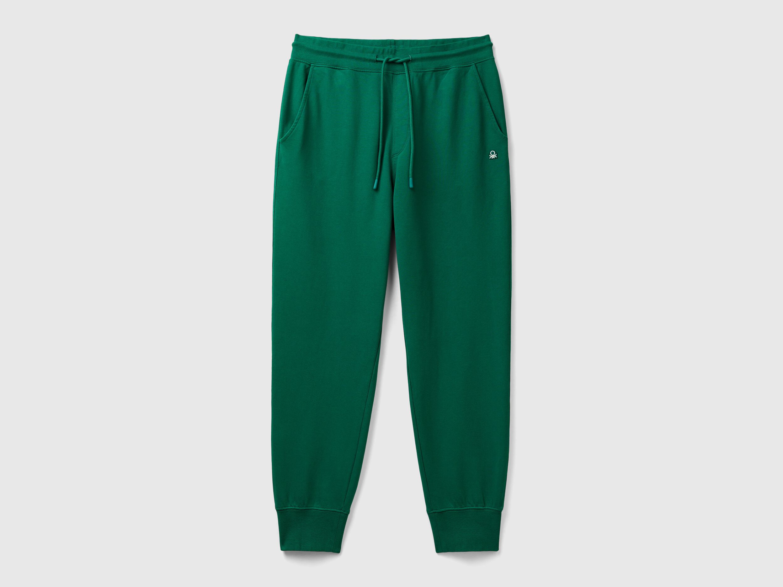 Sweat joggers in 100% cotton - Dark Green | Benetton