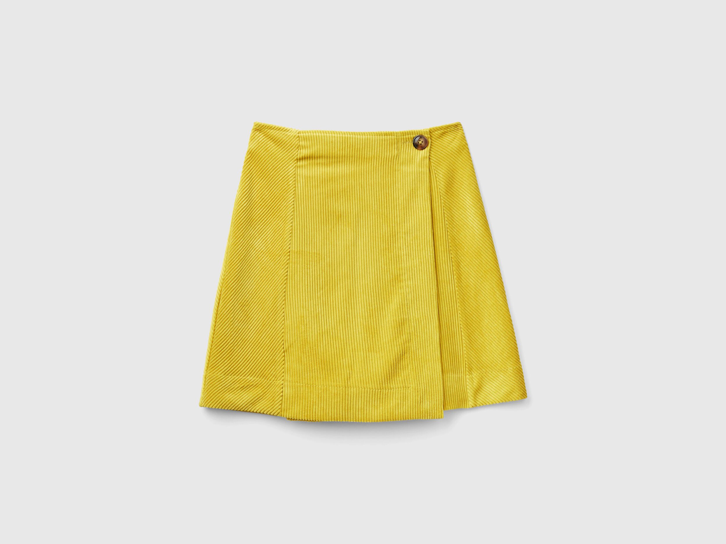 Benetton Wrap Mini Skirt in Velvet Mustard Women