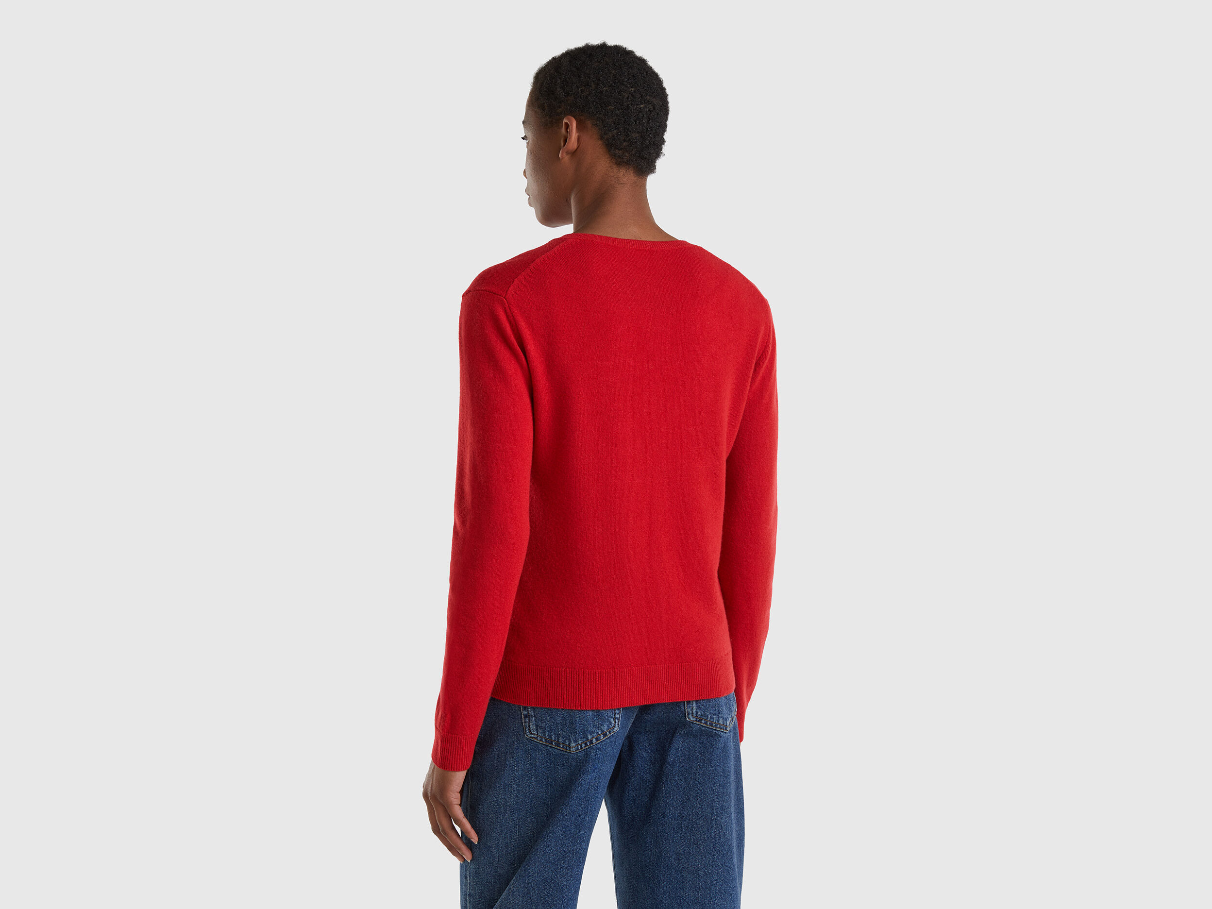 Red crew neck shop jumper