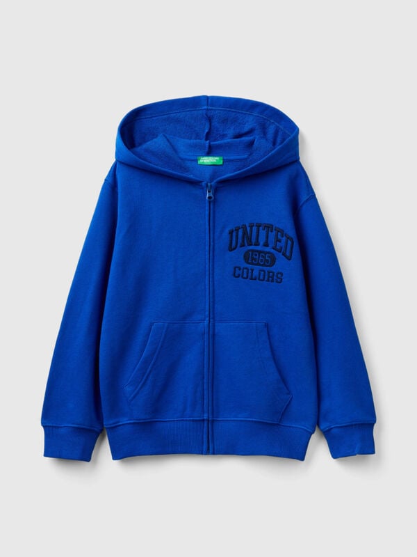 Sudadera con cremallera y bordado de logotipo Niño