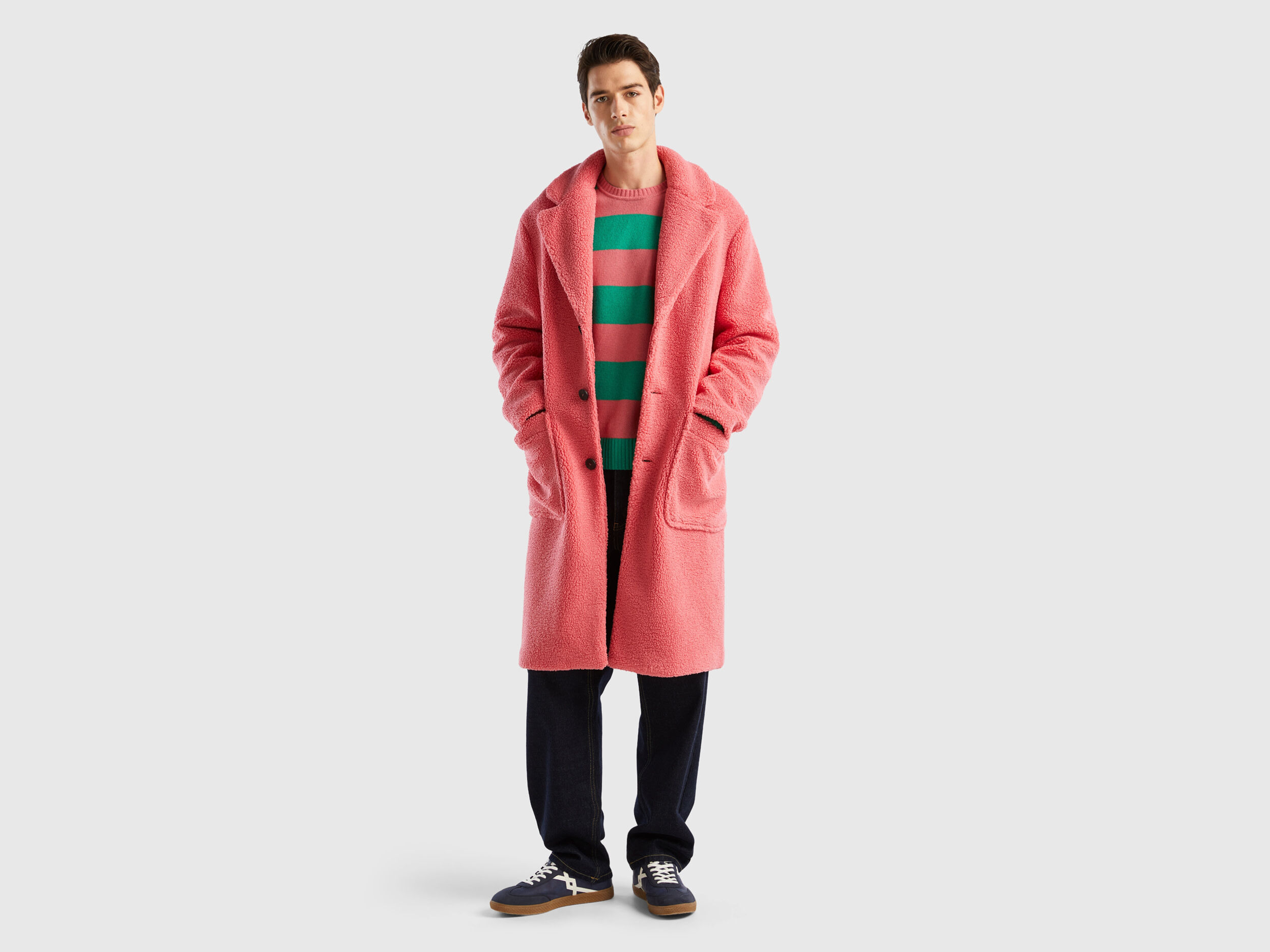 Benetton pink coat outlet