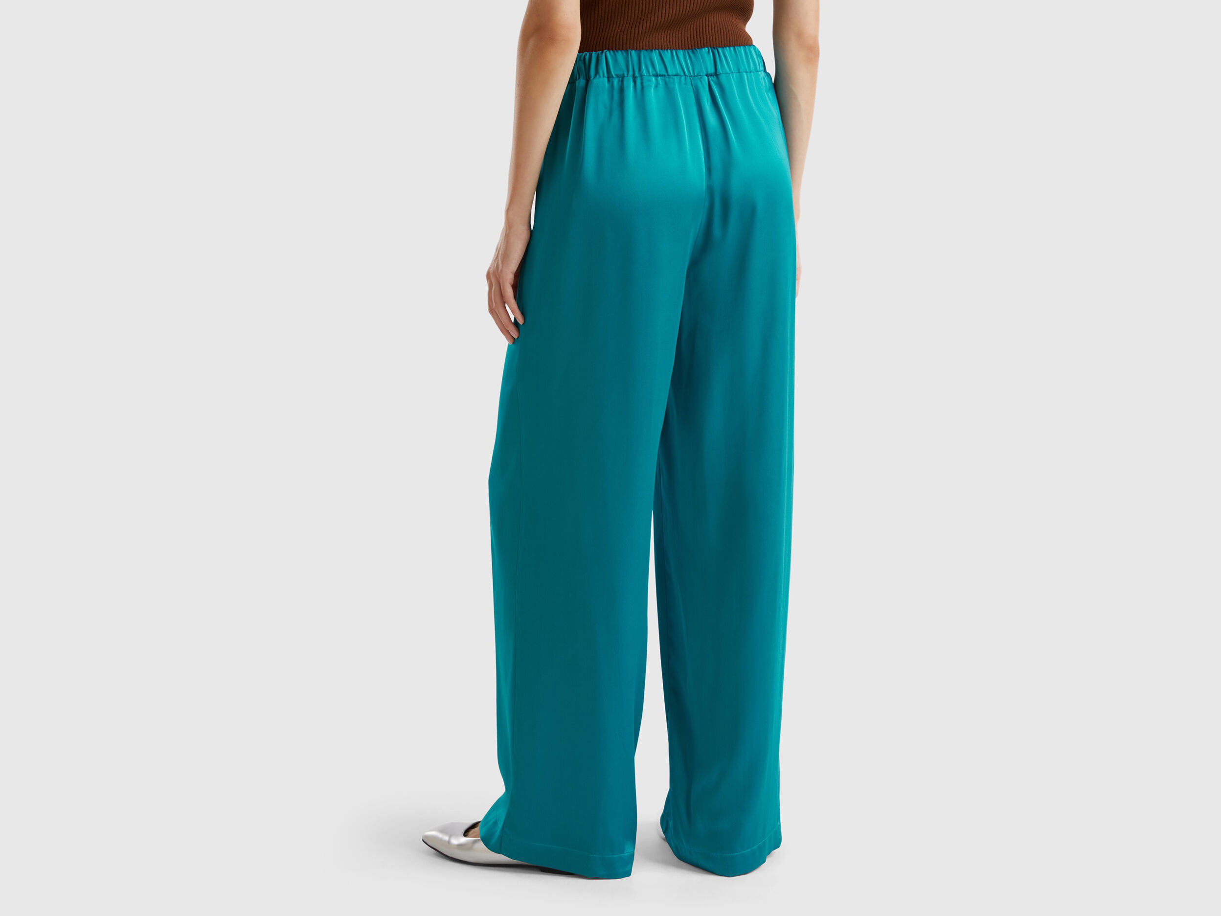 Viscose wide leg trousers top